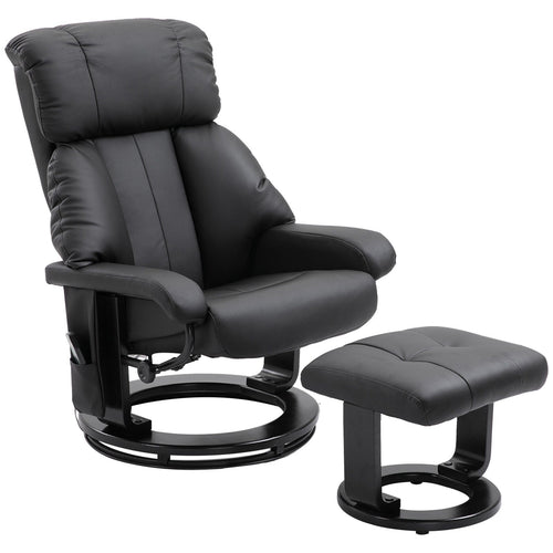 10 Point Vibration Massage Lounge Chair PU Leather Swivel Recliner Chair with Adjustable Backrest, Footrest and Remote