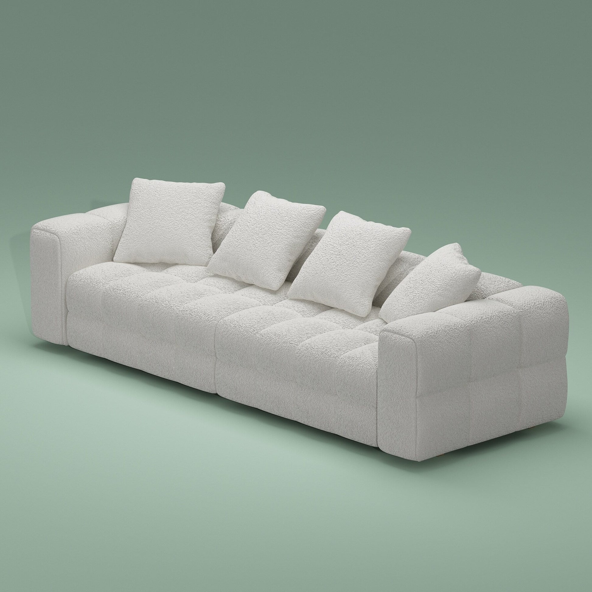 Canapé/Loveseat/Couch en velours Teddy 100.8 avec accoudoirs - Style moderne