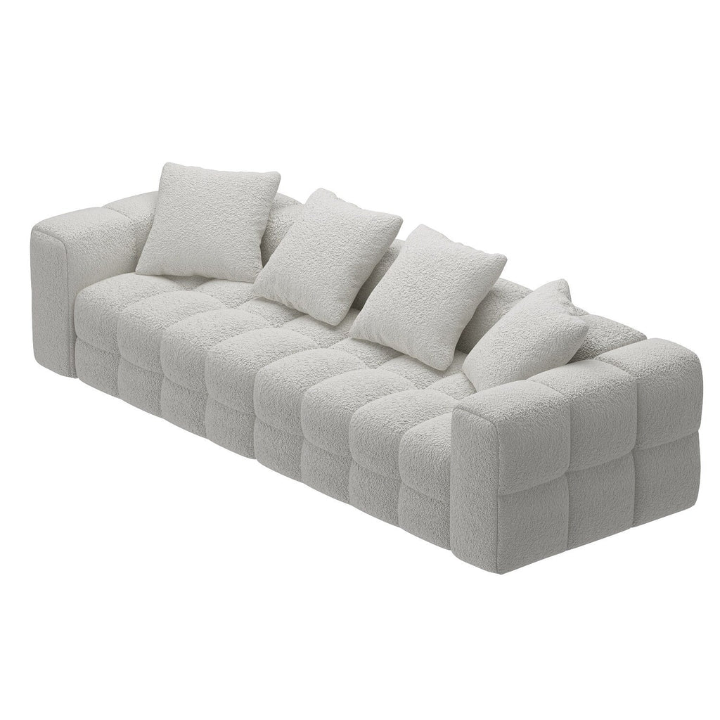 Canapé/Loveseat/Couch en velours Teddy 100.8 avec accoudoirs - Style moderne