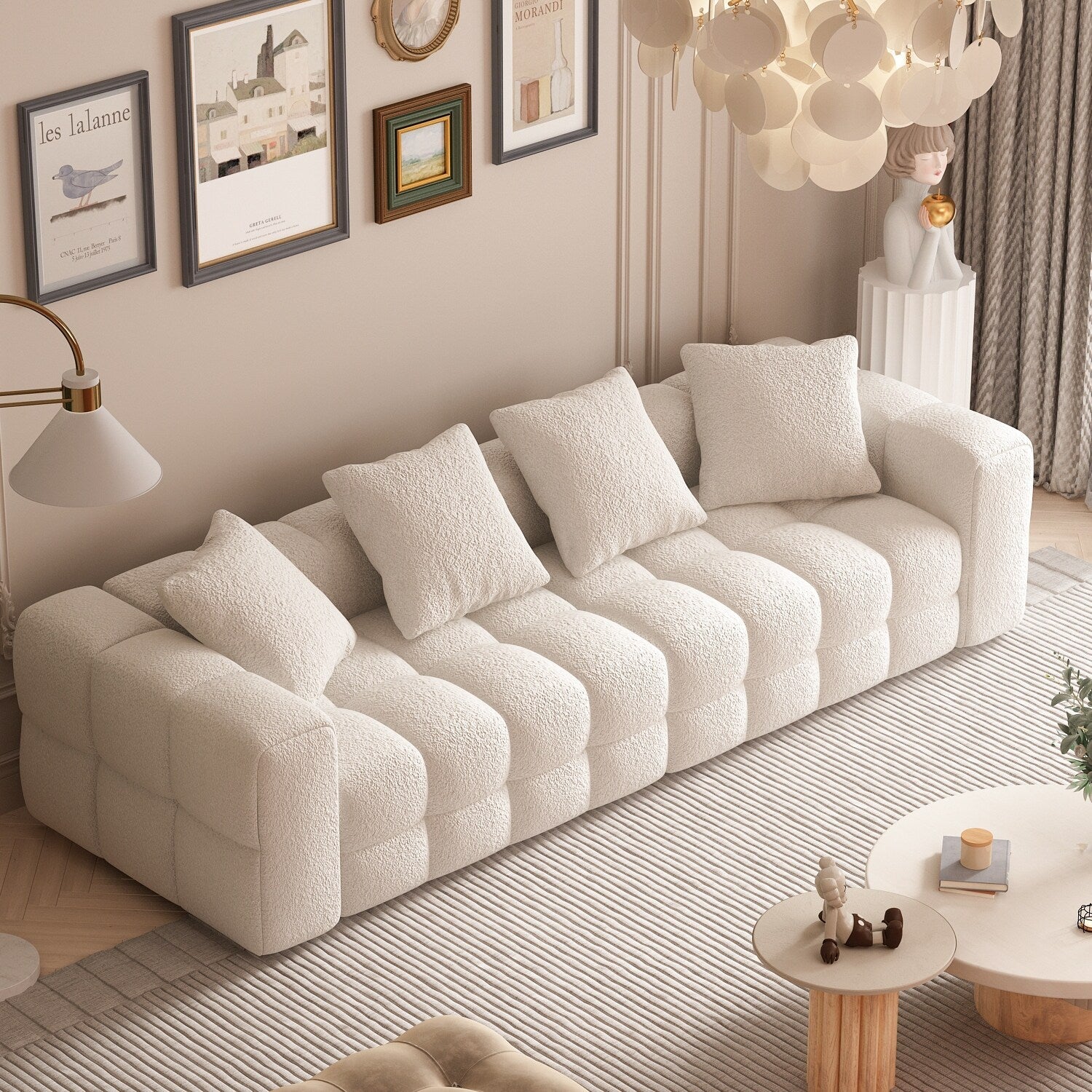 Canapé/Loveseat/Couch en velours Teddy 100.8 avec accoudoirs - Style moderne