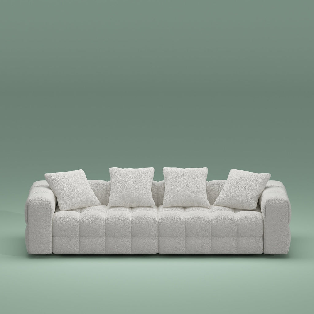 Canapé/Loveseat/Couch en velours Teddy 100.8 avec accoudoirs - Style moderne