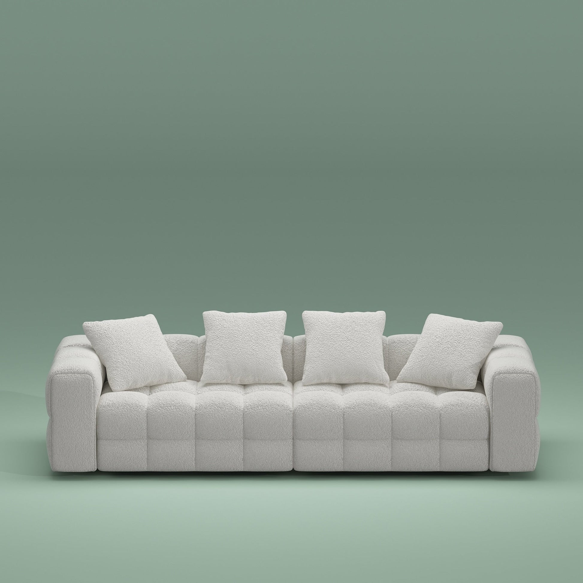 Canapé/Loveseat/Couch en velours Teddy 100.8 avec accoudoirs - Style moderne