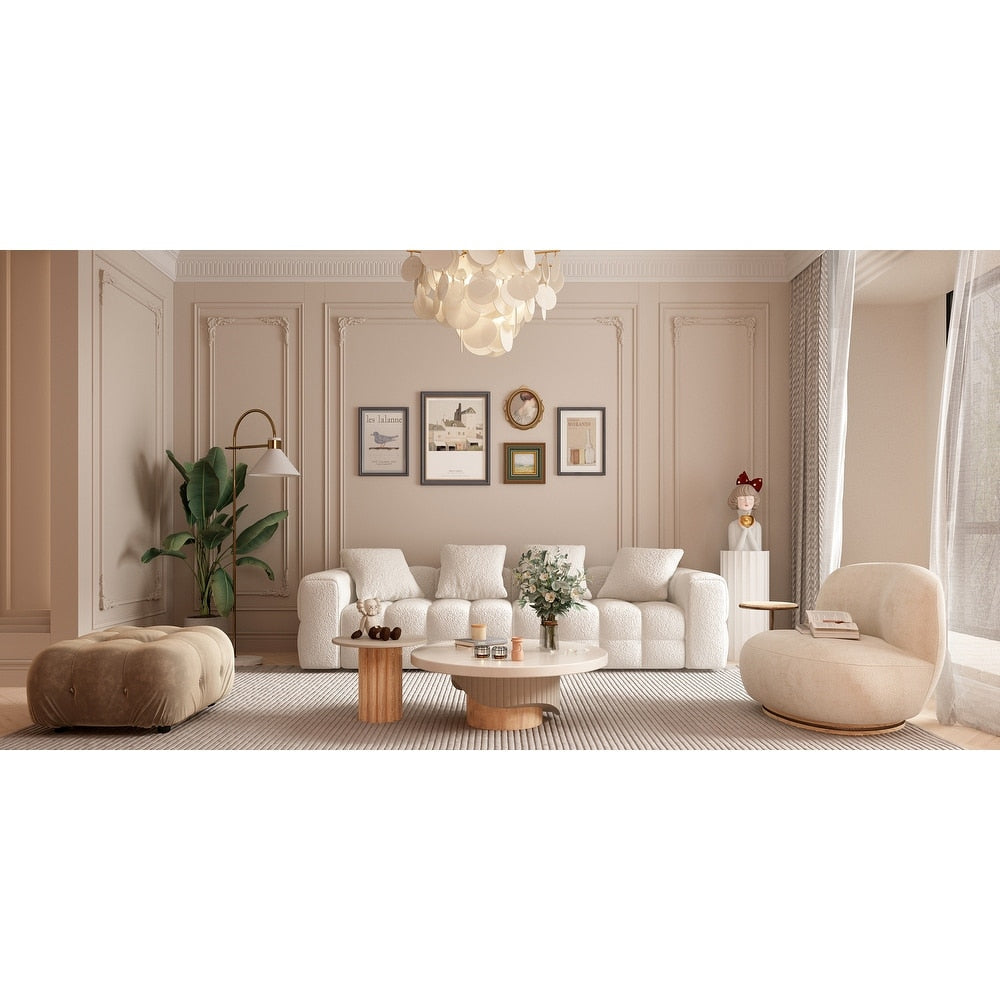 Canapé/Loveseat/Couch en velours Teddy 100.8 avec accoudoirs - Style moderne
