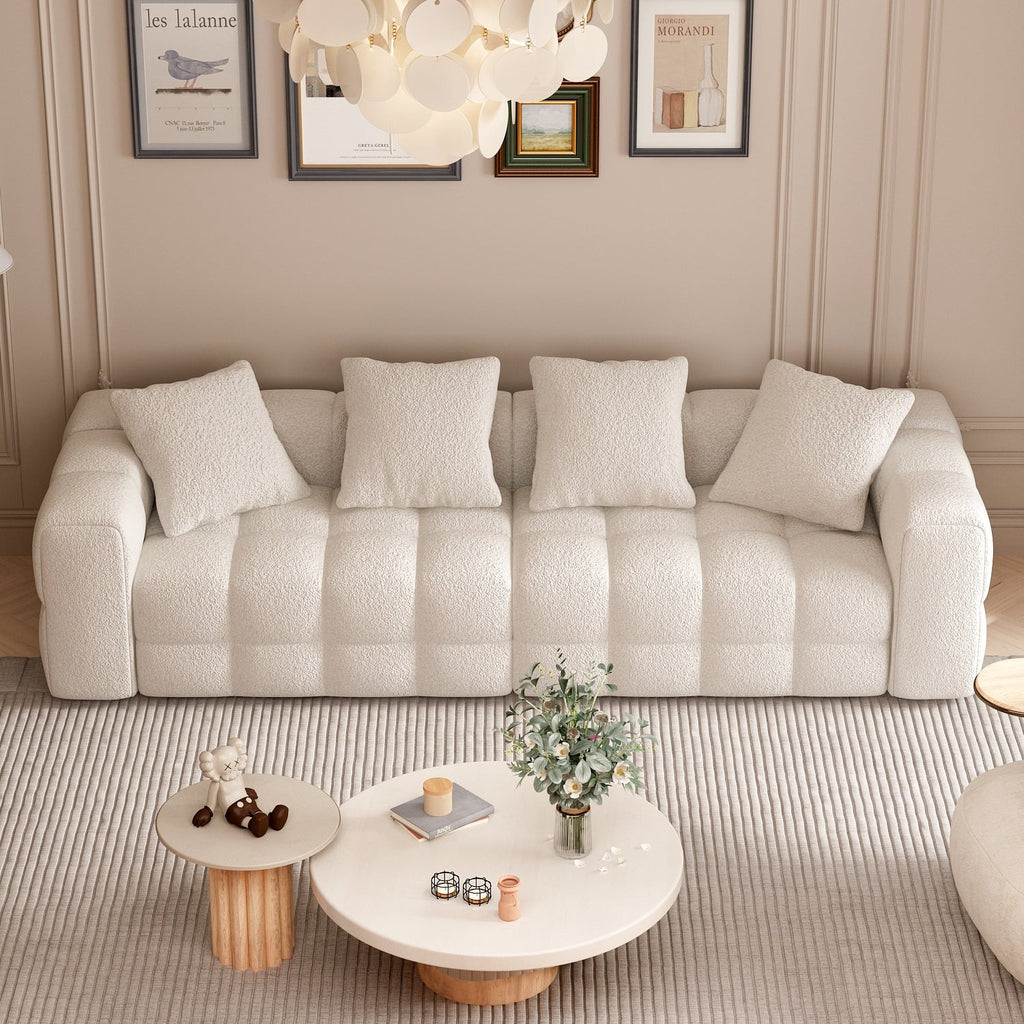 Canapé/Loveseat/Couch en velours Teddy 100.8 avec accoudoirs - Style moderne