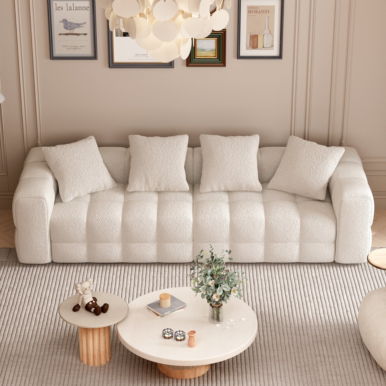 Canapé/Loveseat/Couch en velours Teddy 100.8 avec accoudoirs - Style moderne