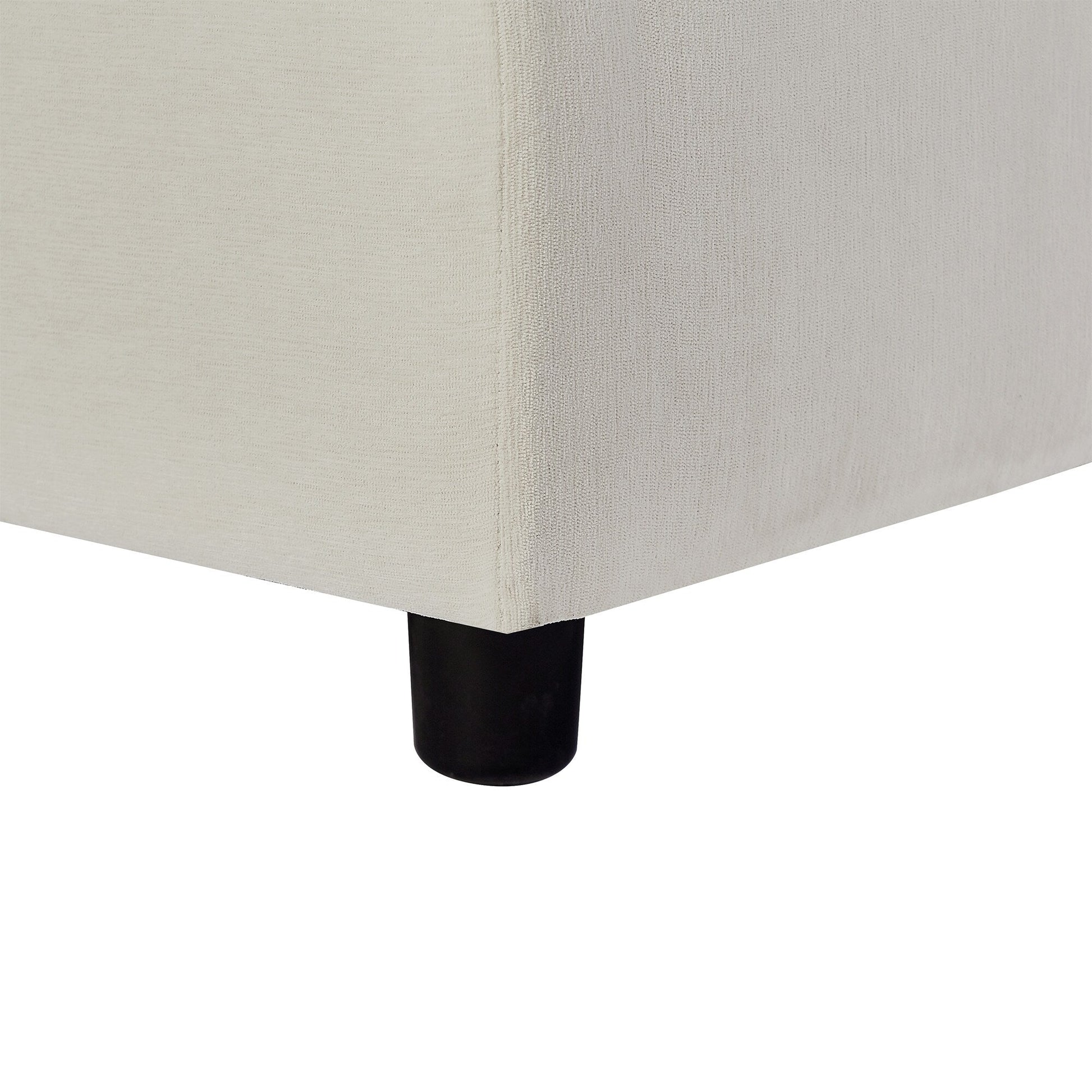 Canapé d'angle en forme de L de 102,4 pouces en polyester avec pouf réversible, coussins épais et pieds en plastique.