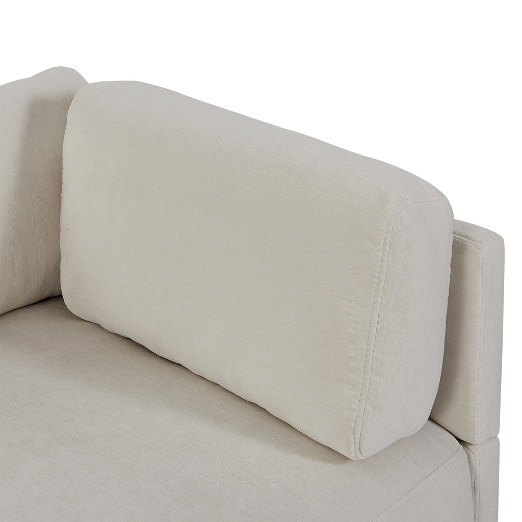 Canapé d'angle 3 places en forme de L de 260 cm (102,4 pouces) en polyester avec repose-pieds réversible, coussins épais et pieds en plastique durables.