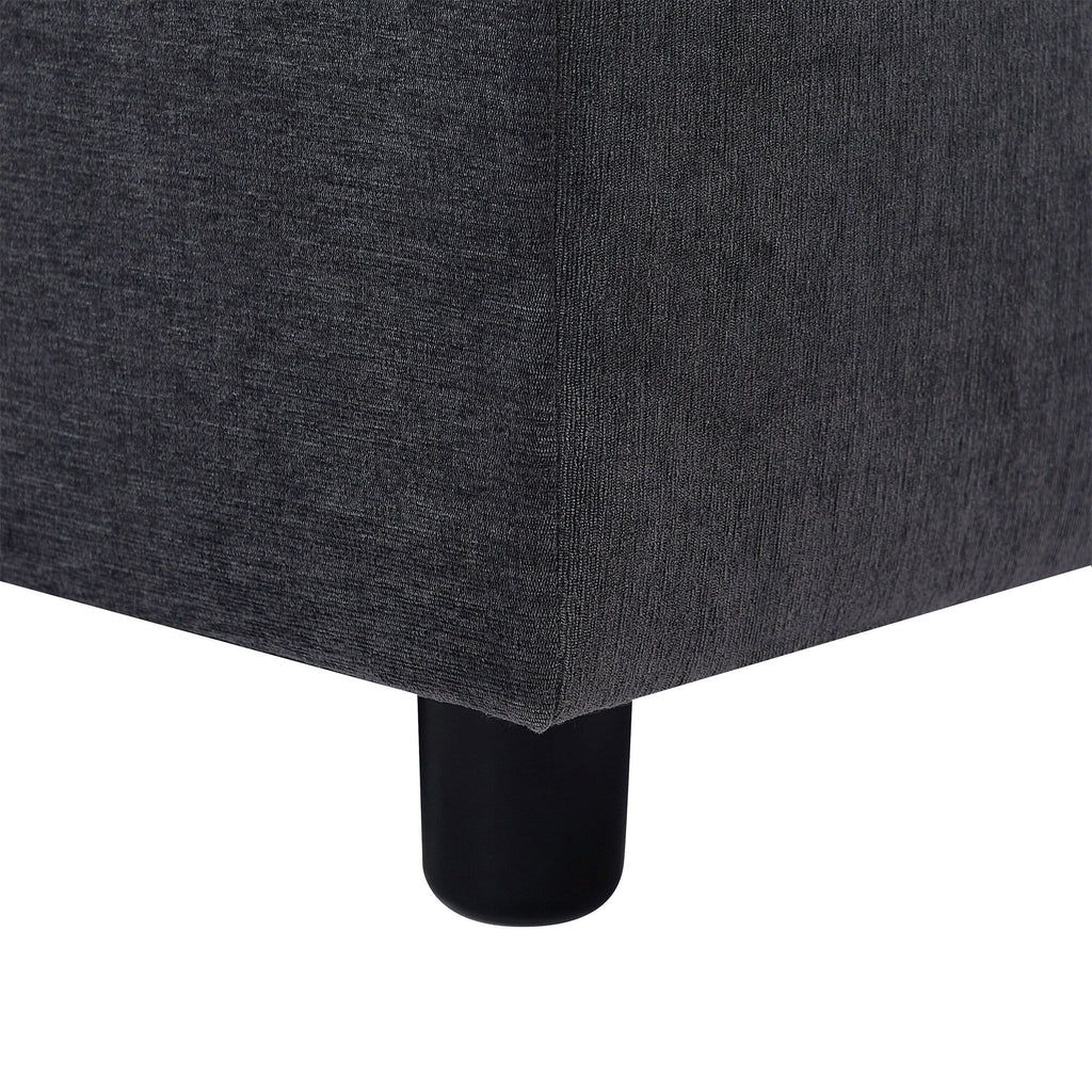 Canapé d'angle 3 places en forme de L de 260 cm (102,4 pouces) en polyester avec repose-pieds réversible, coussins épais et pieds en plastique durables.