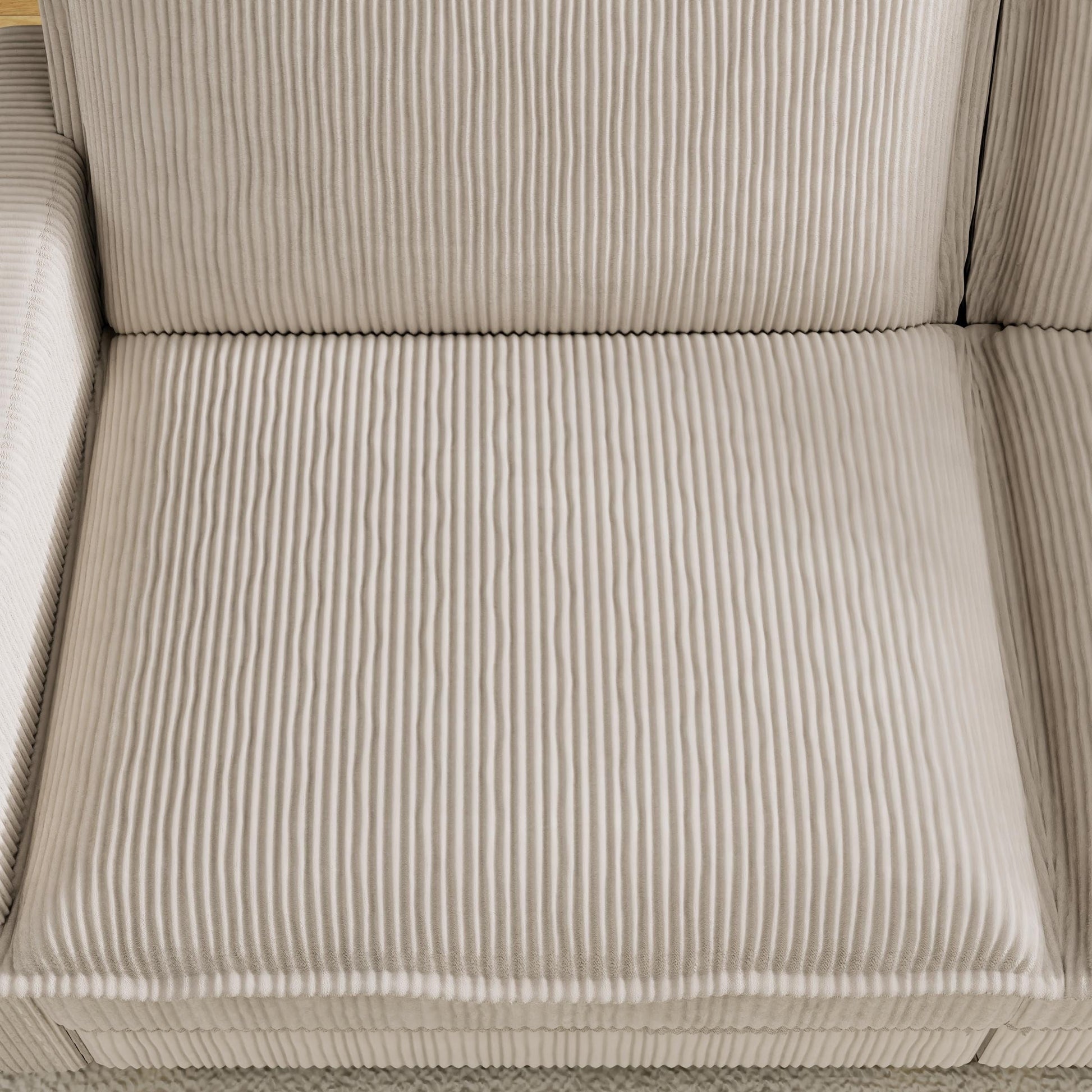 Canapé 4 places 103 en velours côtelé, style moderne et classique - Assise profonde, avec 4 coussins pour salon