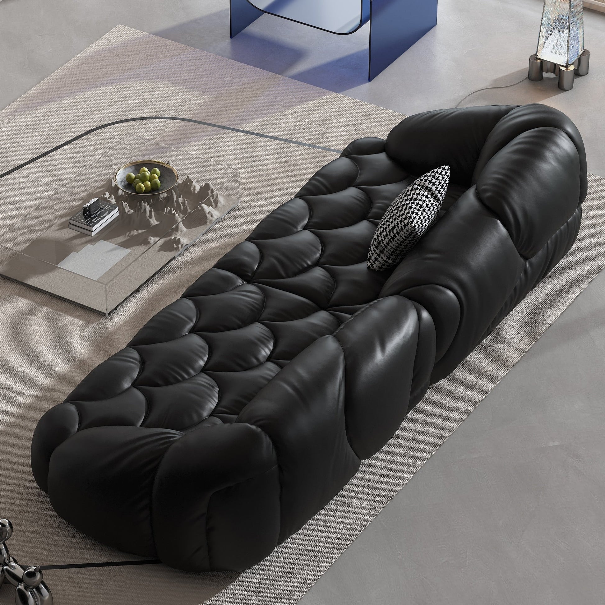 Canapé recouvert de cuir 104.3 - 104.3 x 45.3