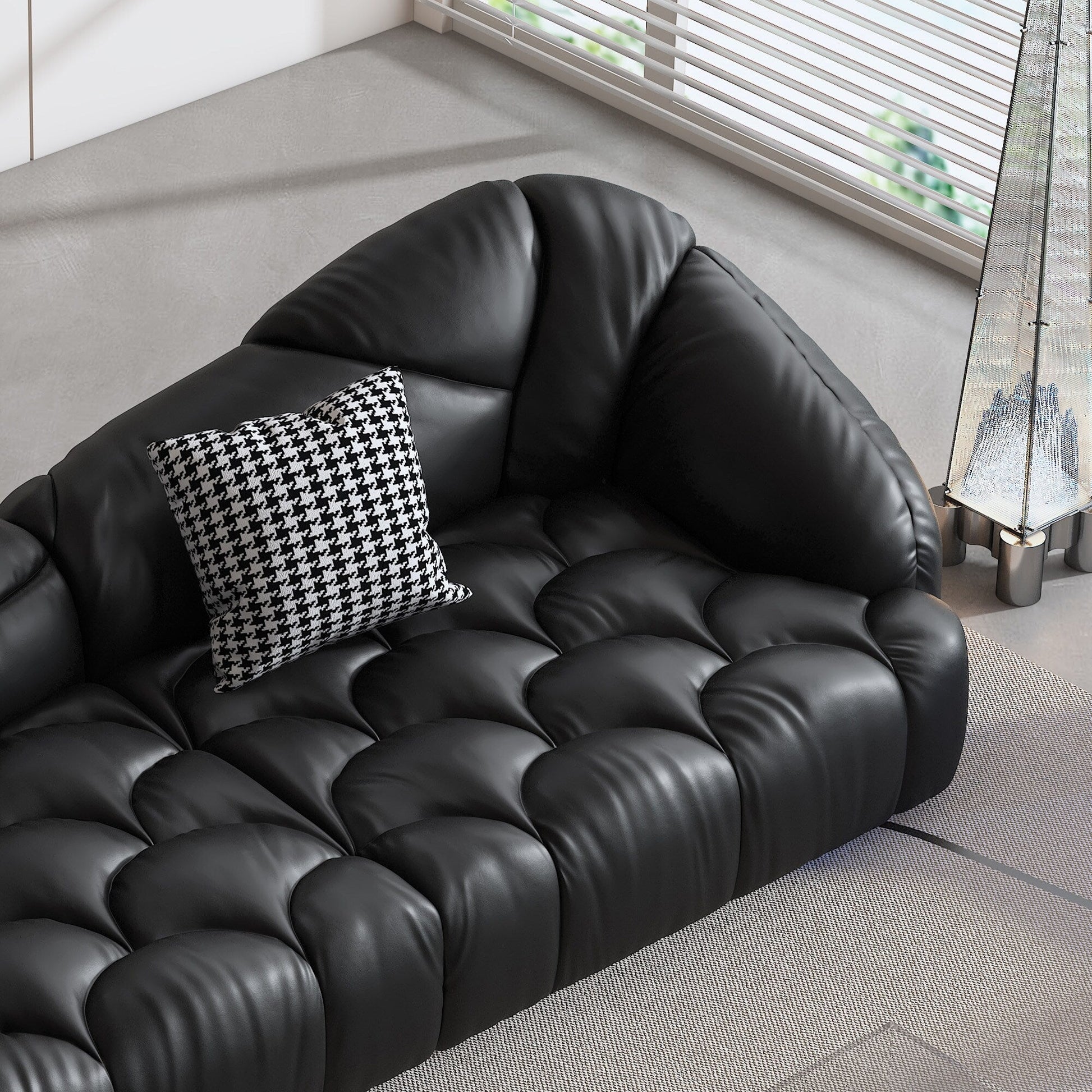 Canapé recouvert de cuir 104.3 - 104.3 x 45.3
