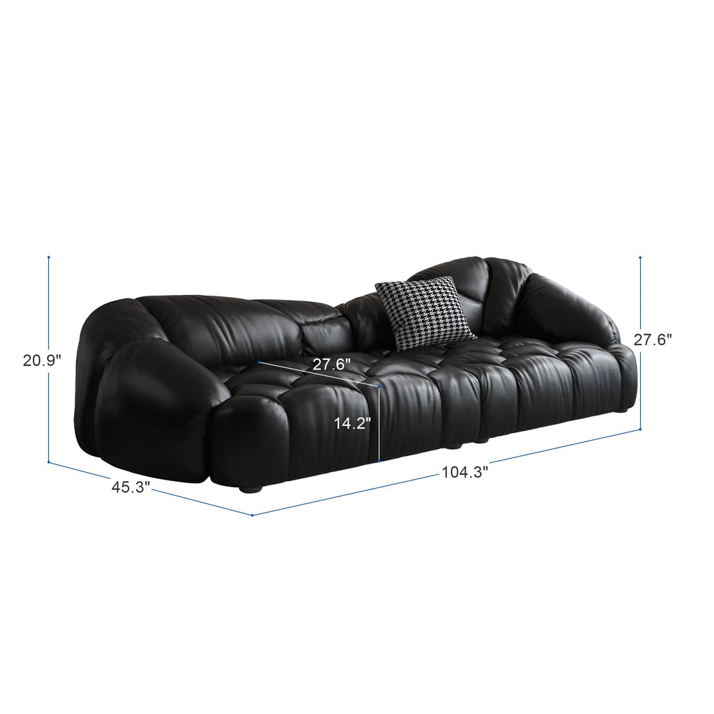 Canapé recouvert de cuir 104.3 - 104.3 x 45.3