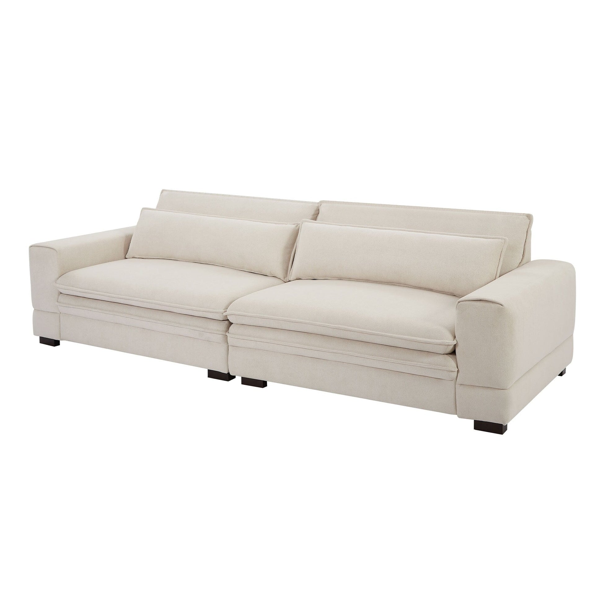 104.72 Mid-Century Modern Fabric Sofa with Solid Wood Legs