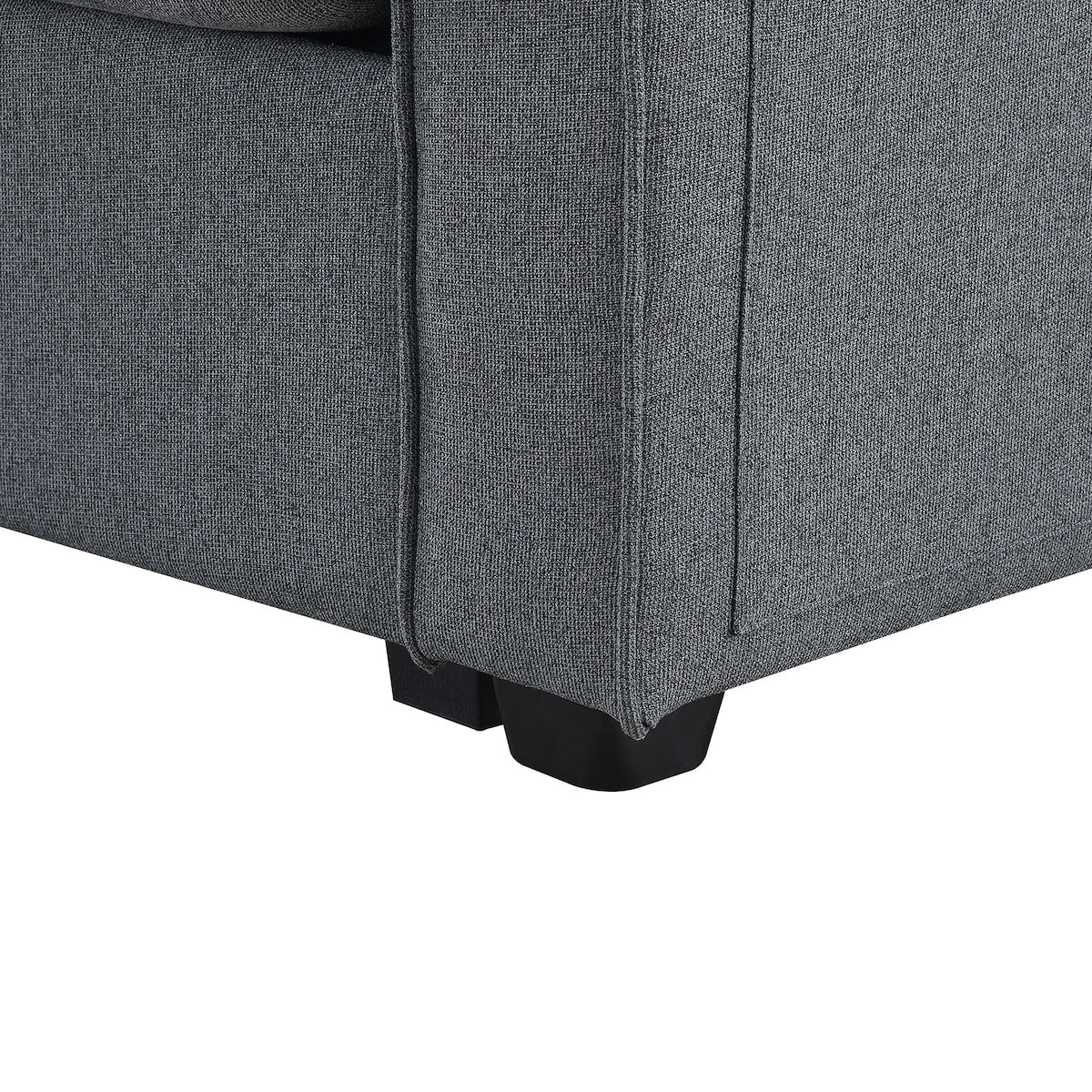 104 Canapé moderne en tissu lin 4 places avec poches sur les accoudoirs et 4 coussins