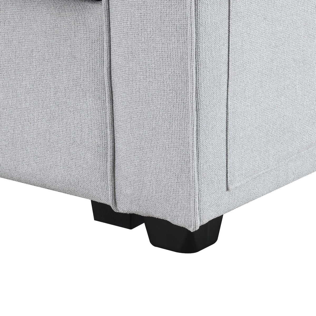 104 Canapé moderne en tissu lin 4 places avec poches sur les accoudoirs et 4 coussins