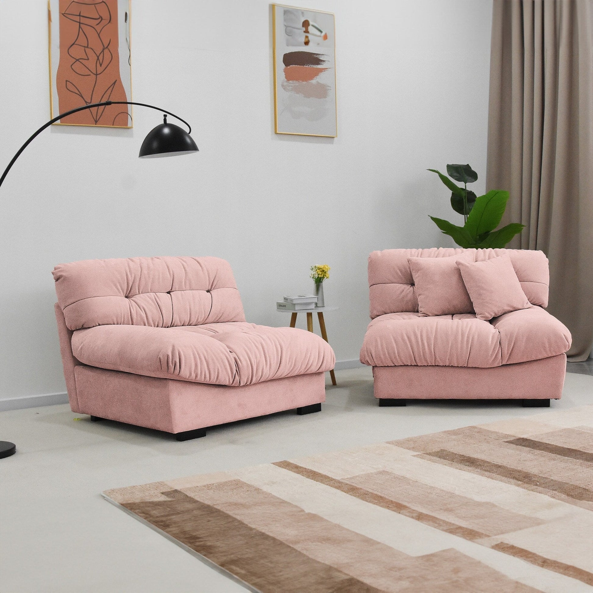Canapé-lit minimaliste Cloud de 105 pouces avec deux coussins