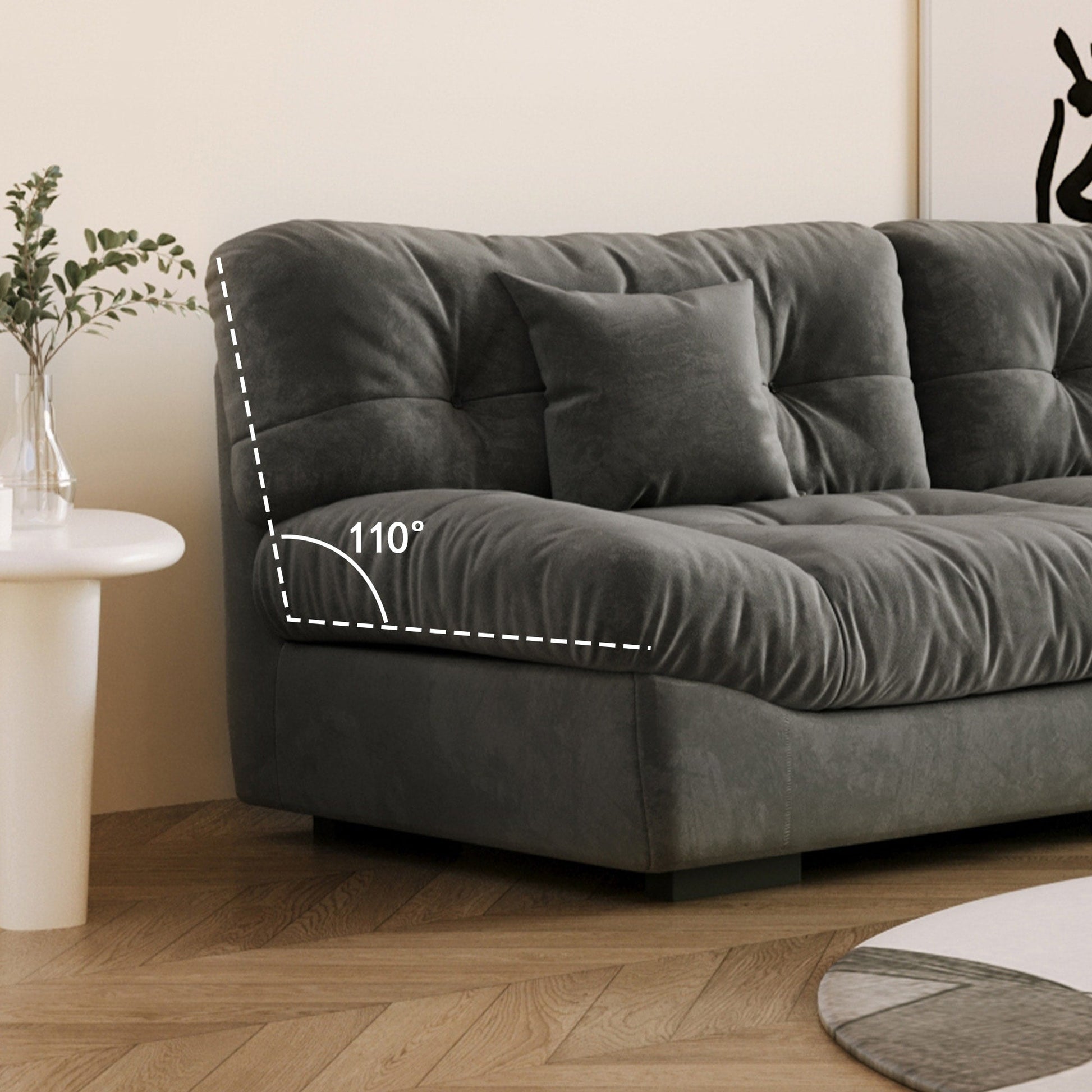 Canapé-lit minimaliste Cloud de 105 pouces avec deux coussins