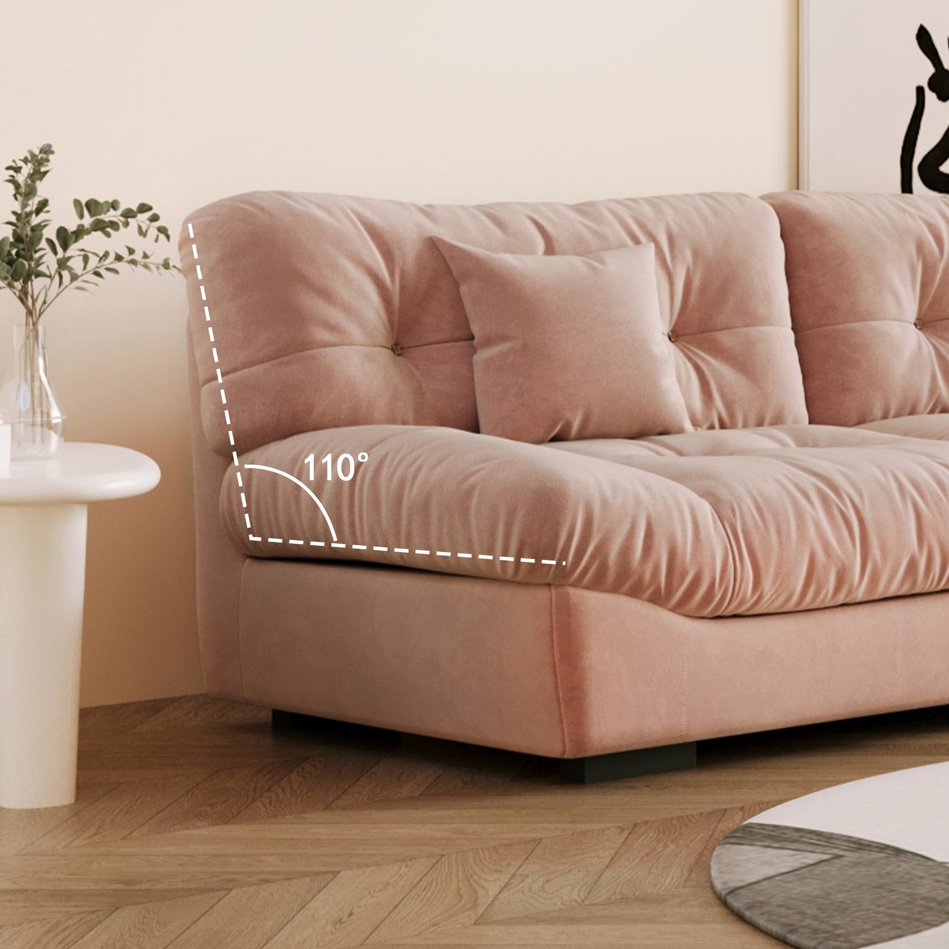 Canapé-lit minimaliste Cloud de 105 pouces avec deux coussins