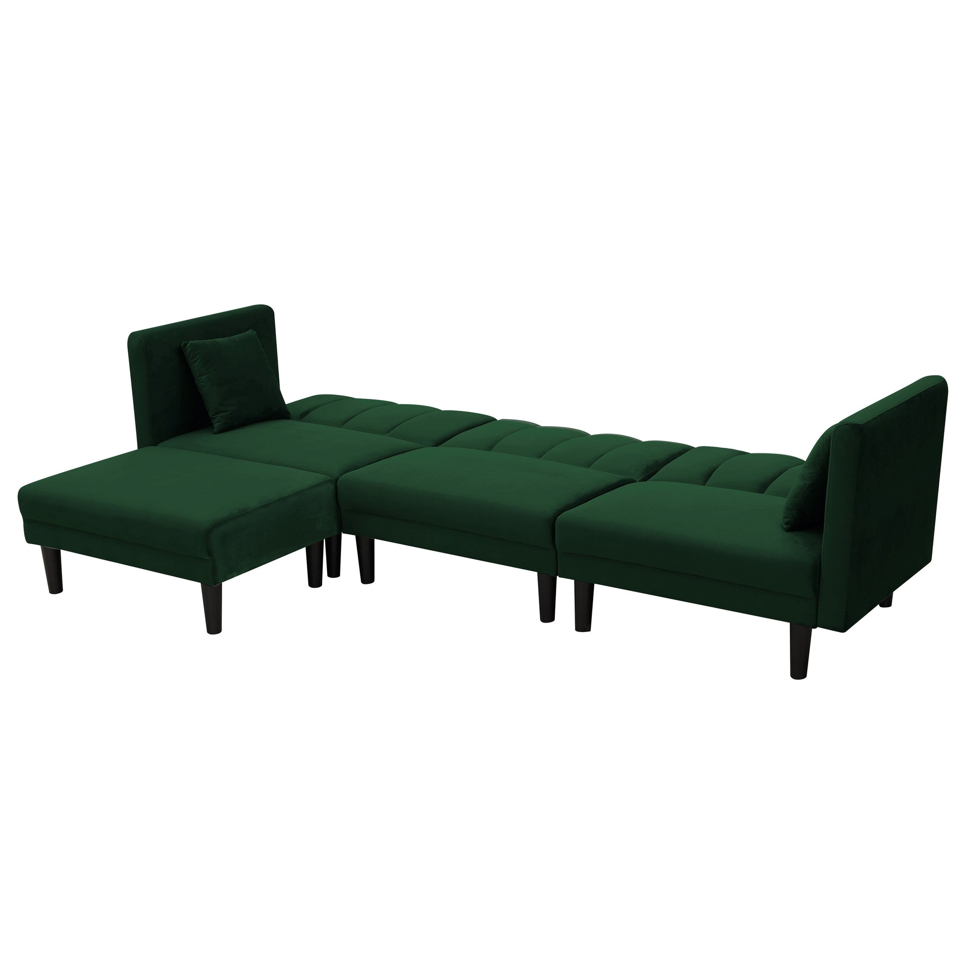 Canapé d'angle en velours de 271 cm avec fonction lit escamotable