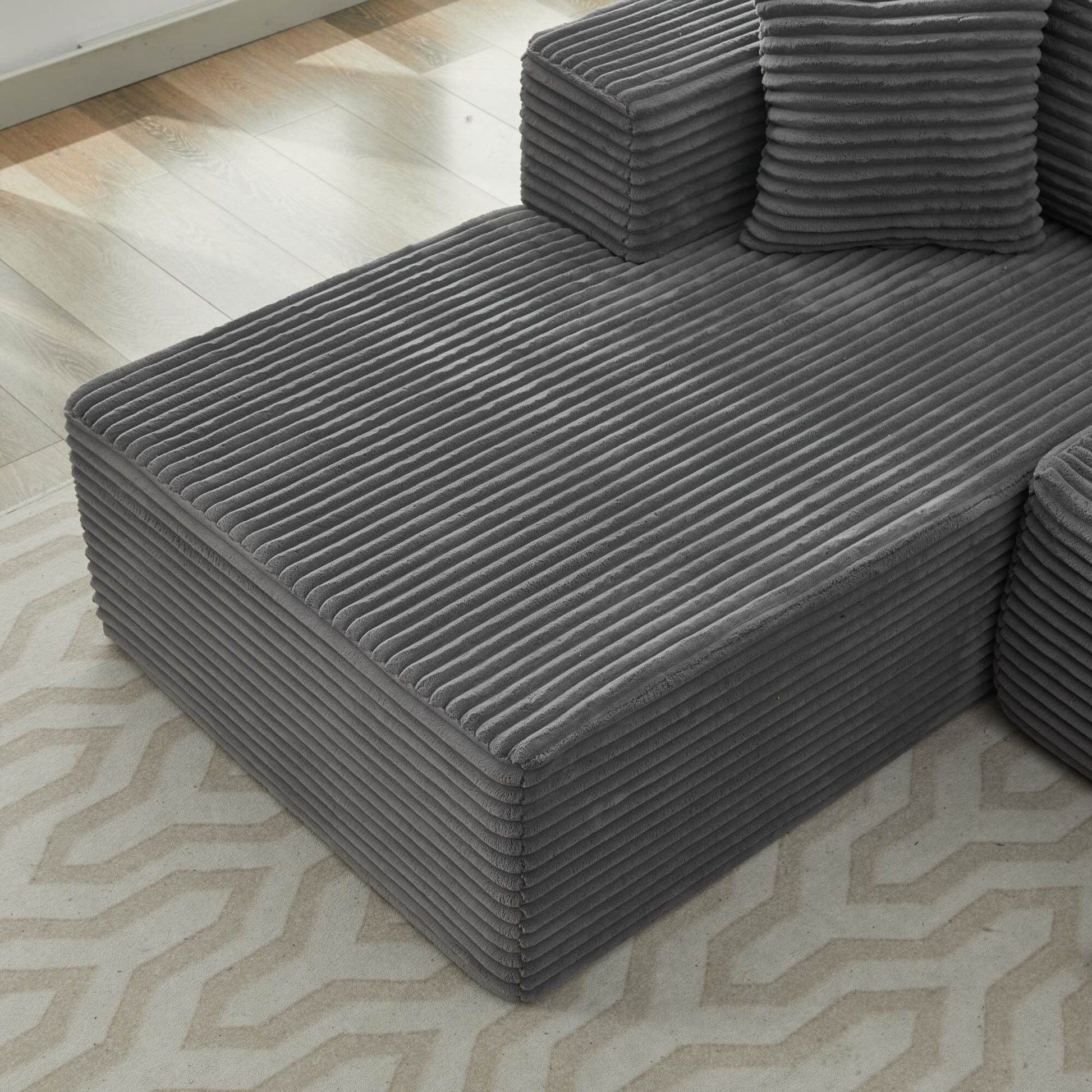 Canapé d'angle Cloud 106 avec deux chaises longues, canapé modulaire moderne à assise profonde pour salon, aucun assemblage requis.