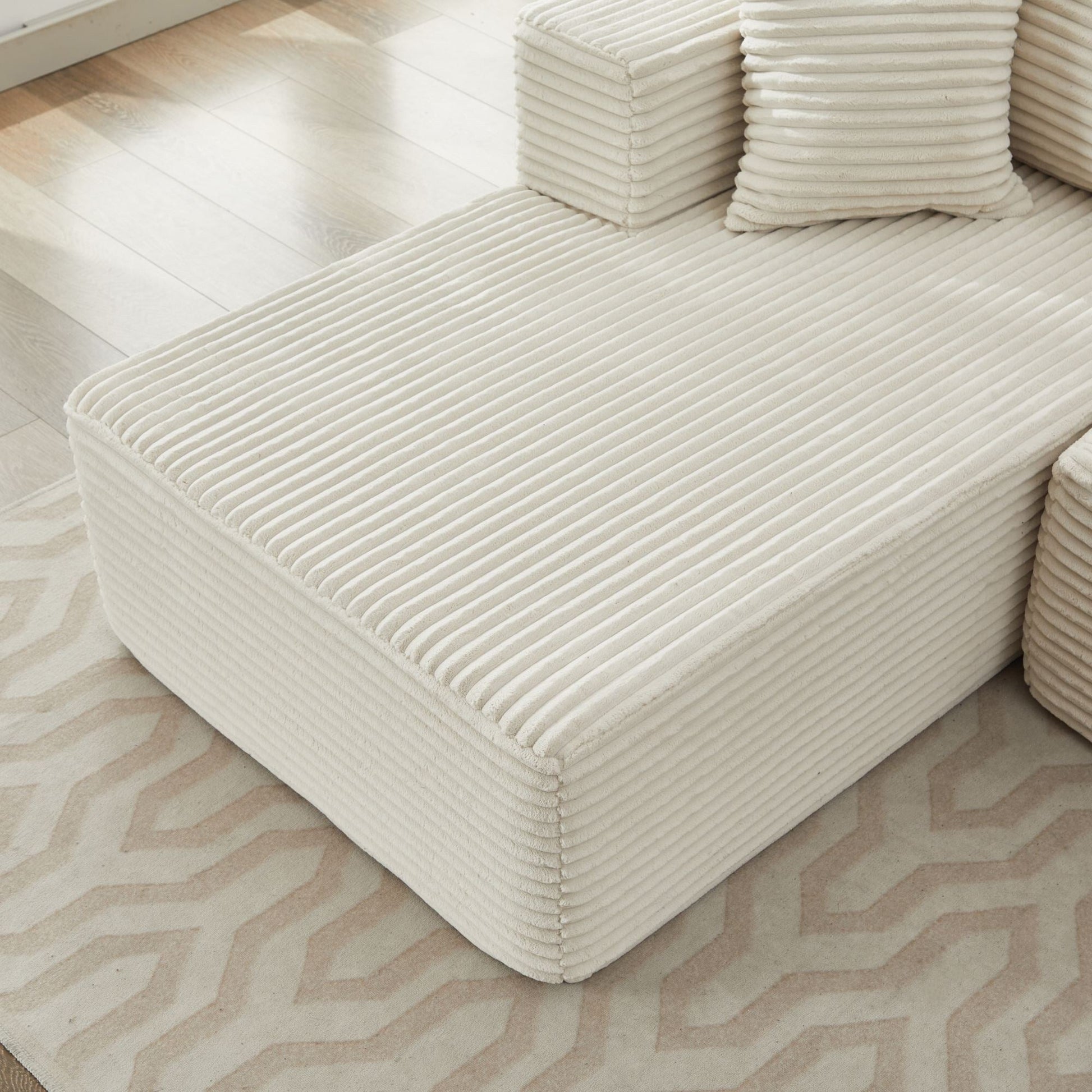 Canapé d'angle Cloud 106 avec deux chaises longues, canapé modulaire moderne à assise profonde pour salon, aucun assemblage requis.