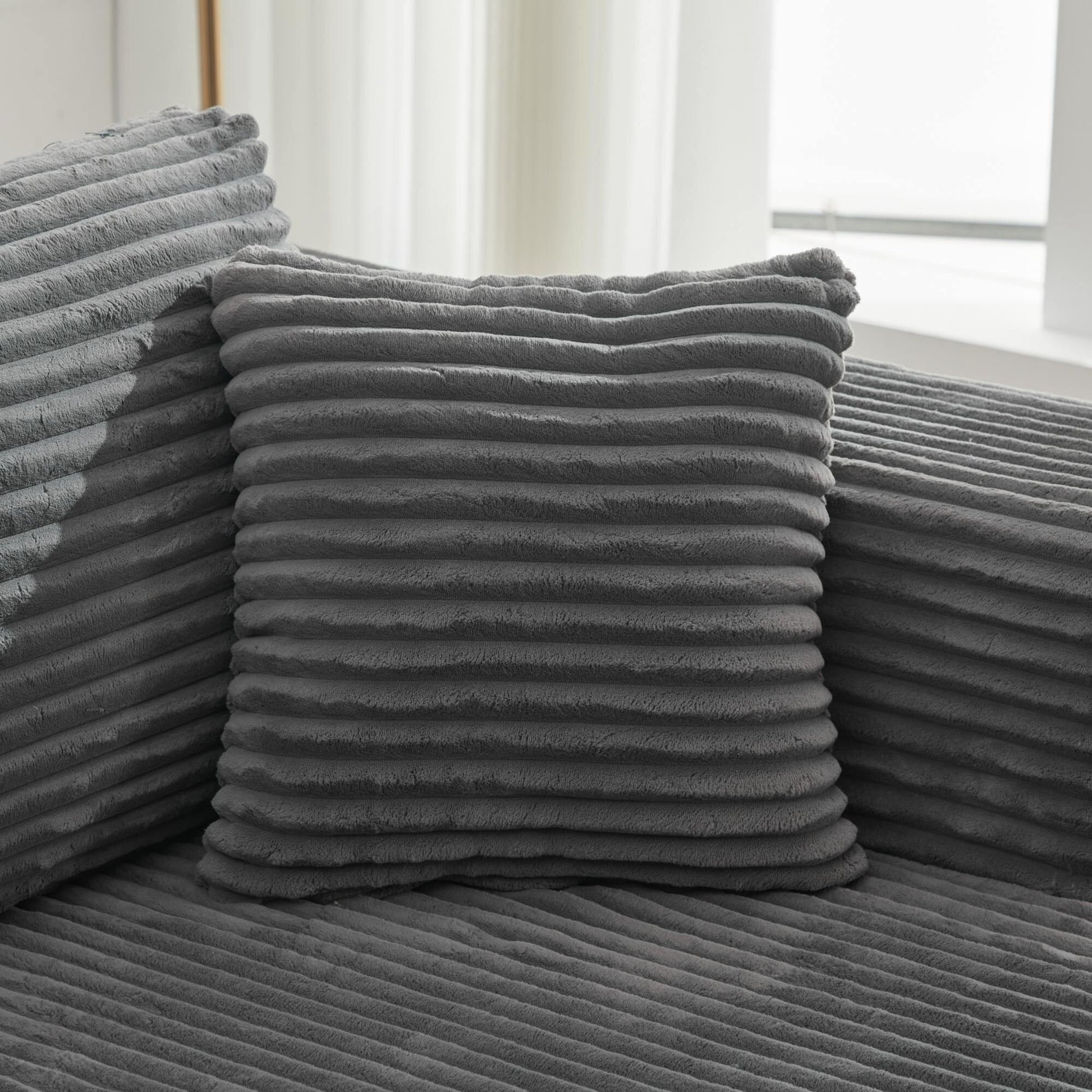 Canapé d'angle Cloud 106 avec deux chaises longues, canapé modulaire moderne à assise profonde pour salon, aucun assemblage requis.