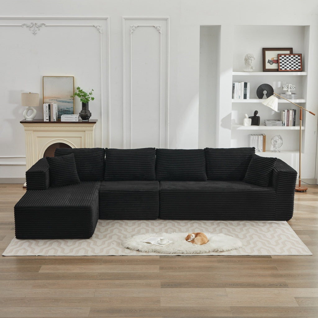 Canapé d'angle Cloud 106 en forme de L avec méridienne gauche, canapé modulaire profond et moderne pour salon, aucun assemblage requis.