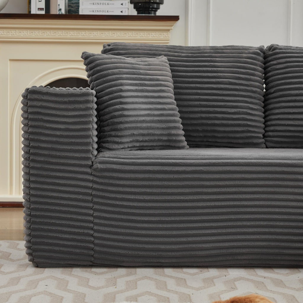 Canapé d'angle Cloud 106 en forme de L avec méridienne droite, canapé modulaire moderne à assise profonde pour salon, aucun assemblage requis.