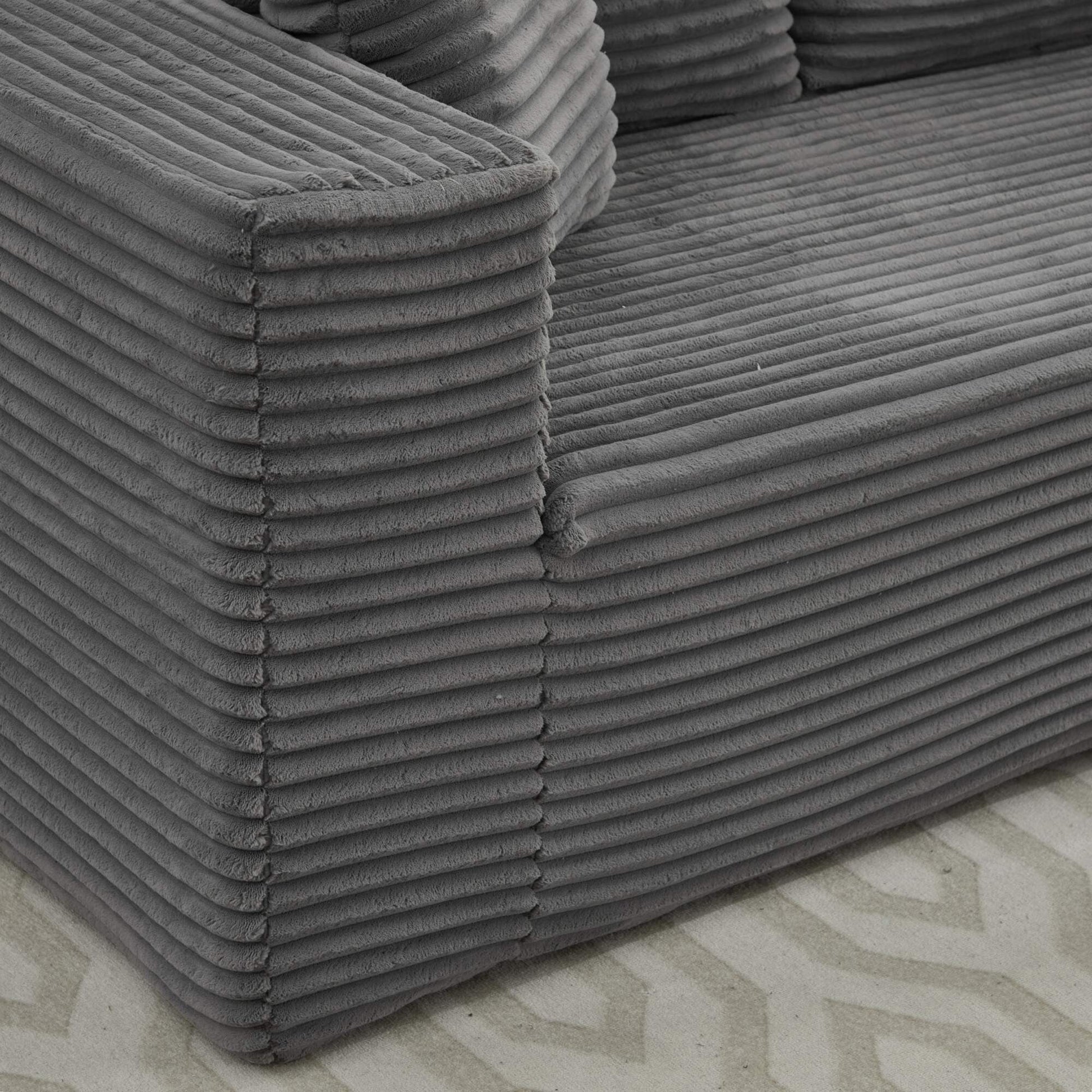 Canapé d'angle Cloud 106 en forme de L avec méridienne droite, canapé modulaire moderne à assise profonde pour salon, aucun assemblage requis.