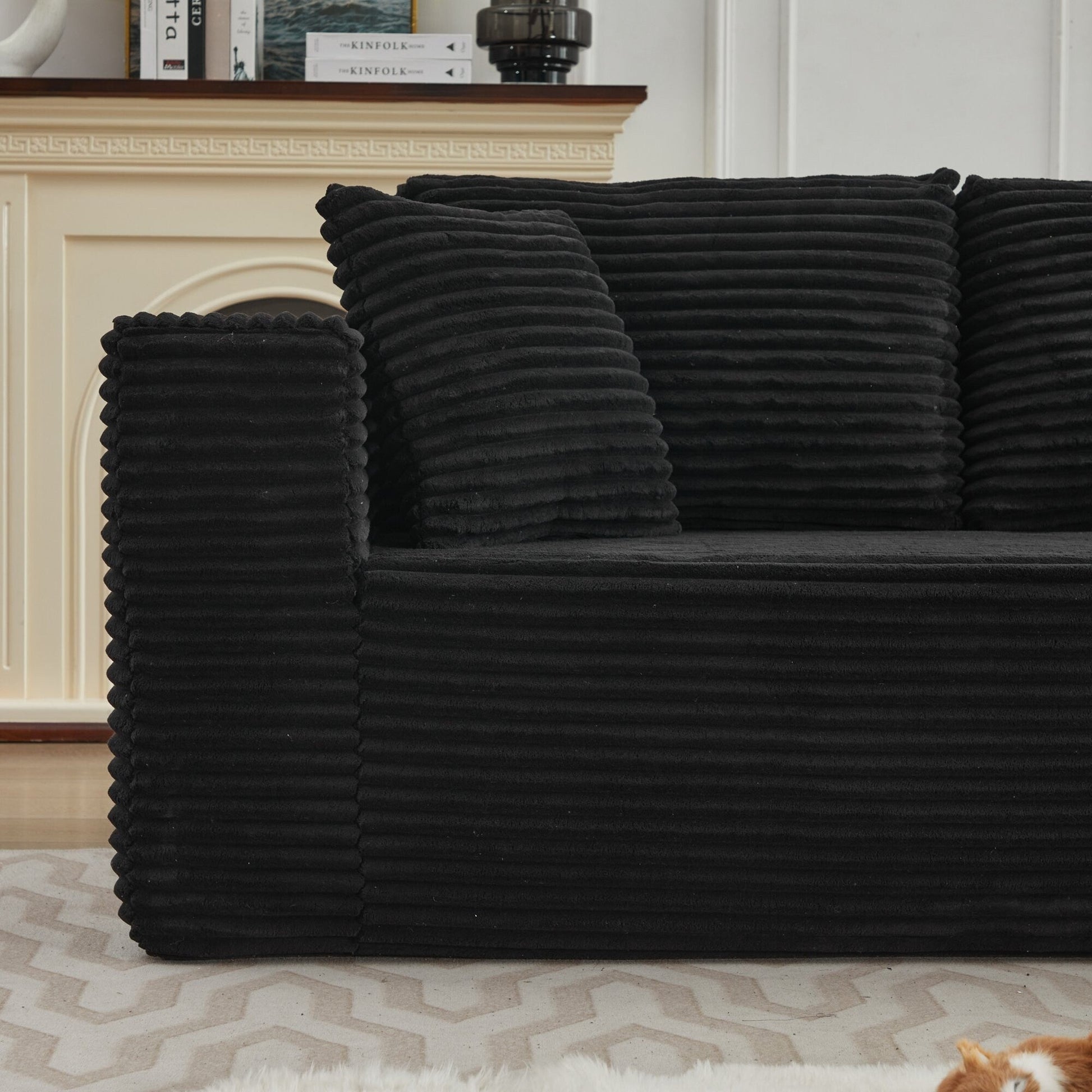 Canapé d'angle Cloud 106 en forme de L avec méridienne droite, canapé modulaire moderne à assise profonde pour salon, aucun assemblage requis.