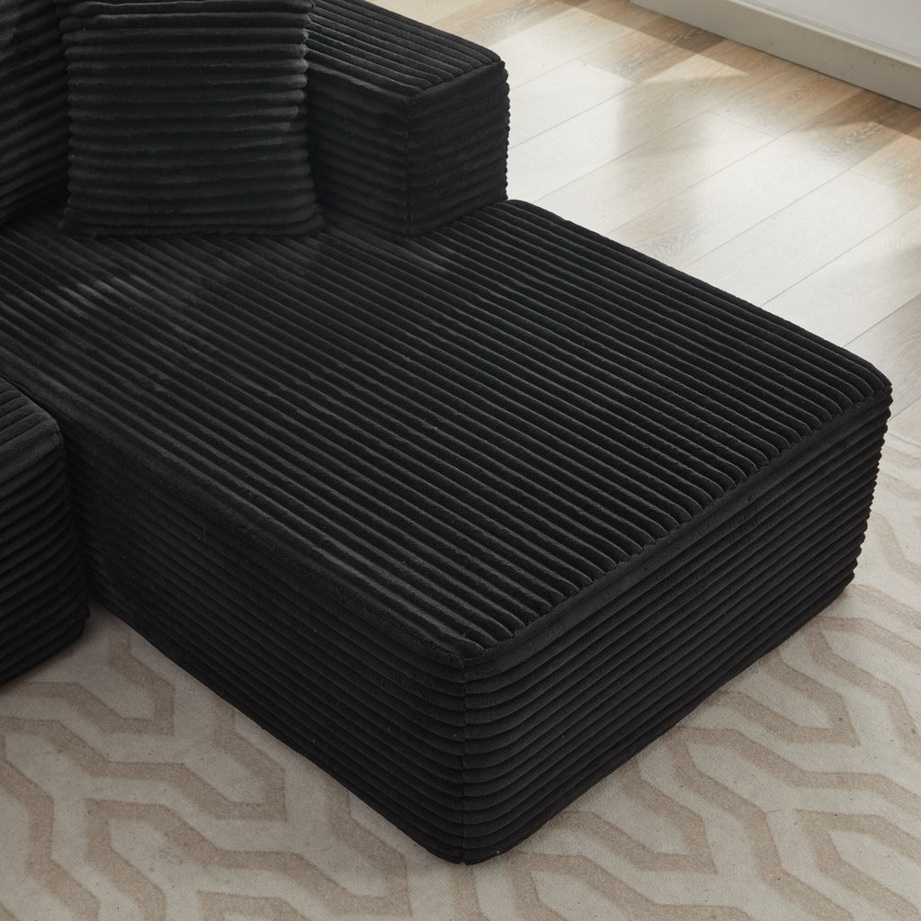 Canapé d'angle Cloud 106 en forme de L avec méridienne droite, canapé modulaire moderne à assise profonde pour salon, aucun assemblage requis.