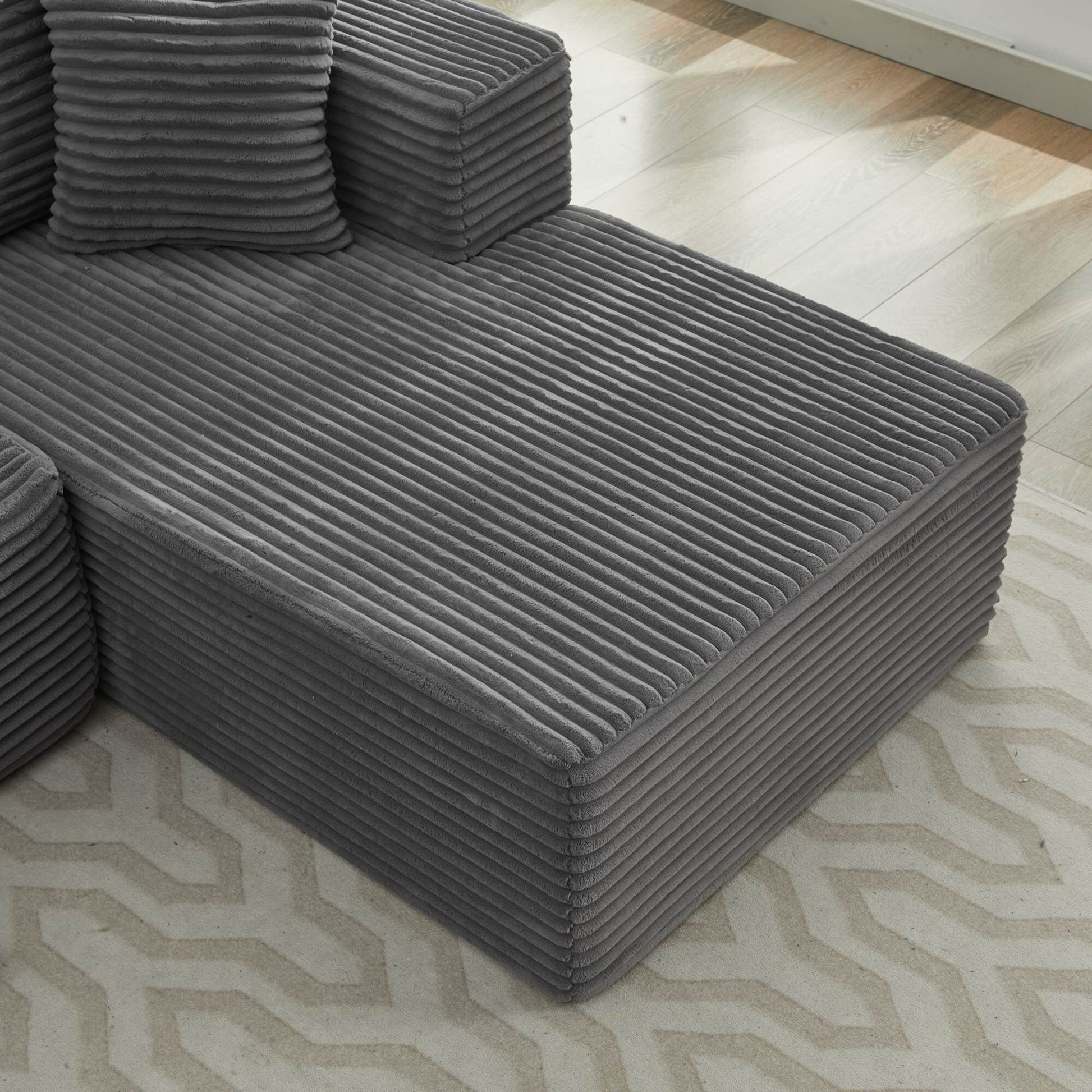 Canapé d'angle Cloud 106 en forme de L avec méridienne droite, canapé modulaire moderne à assise profonde pour salon, aucun assemblage requis.
