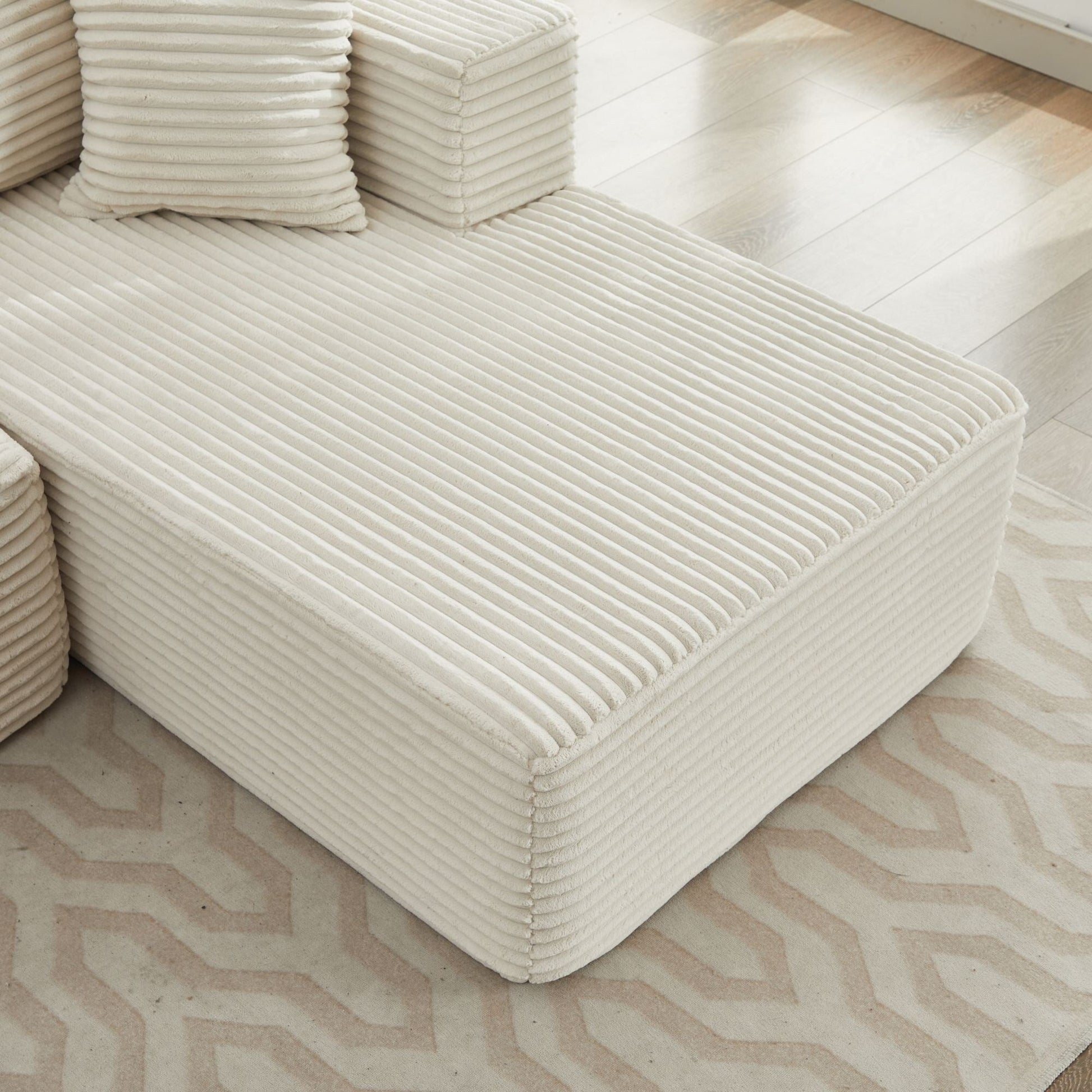 Canapé d'angle Cloud 106 en forme de L avec méridienne droite, canapé modulaire moderne à assise profonde pour salon, aucun assemblage requis.