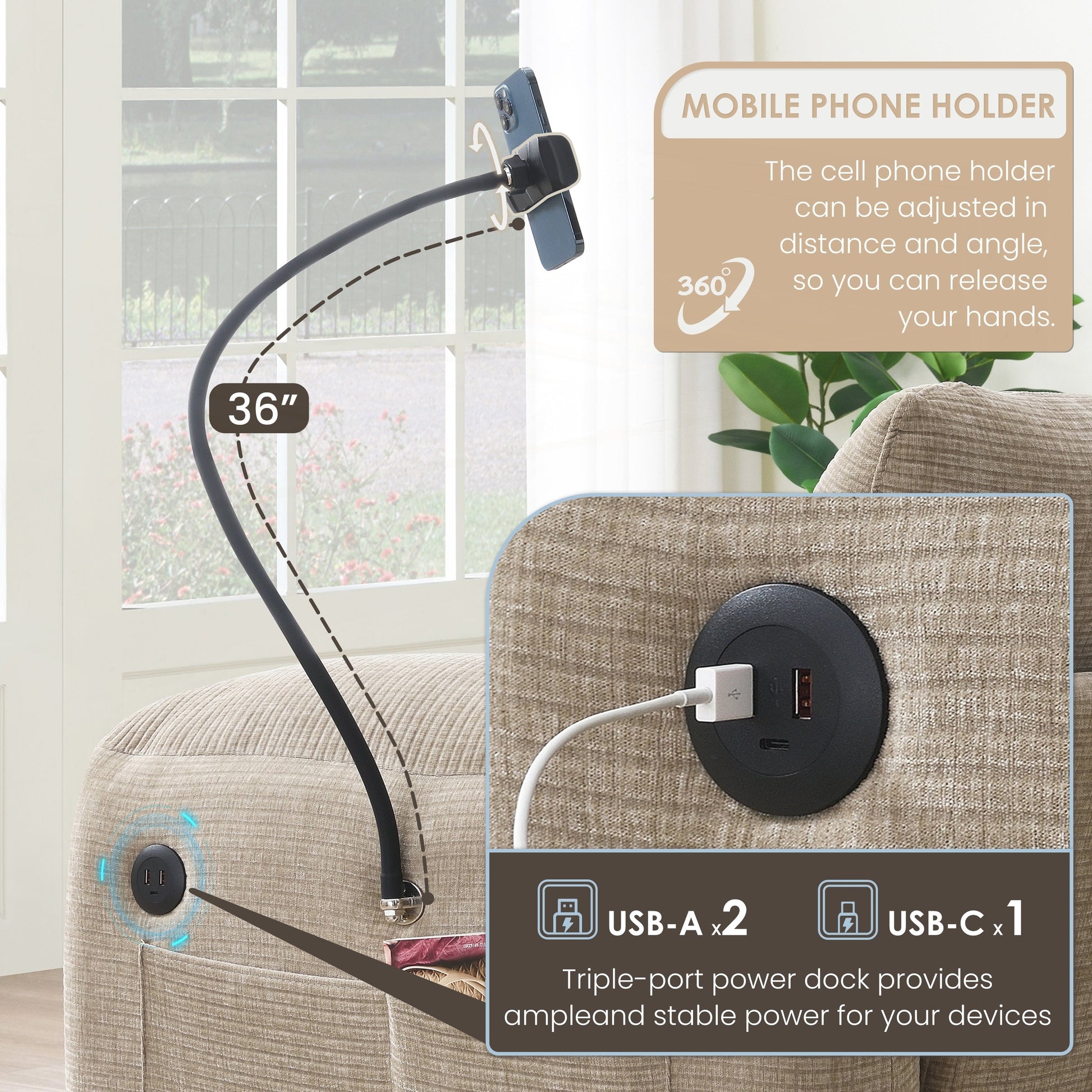 Canapé d'angle modulable de 108 pouces