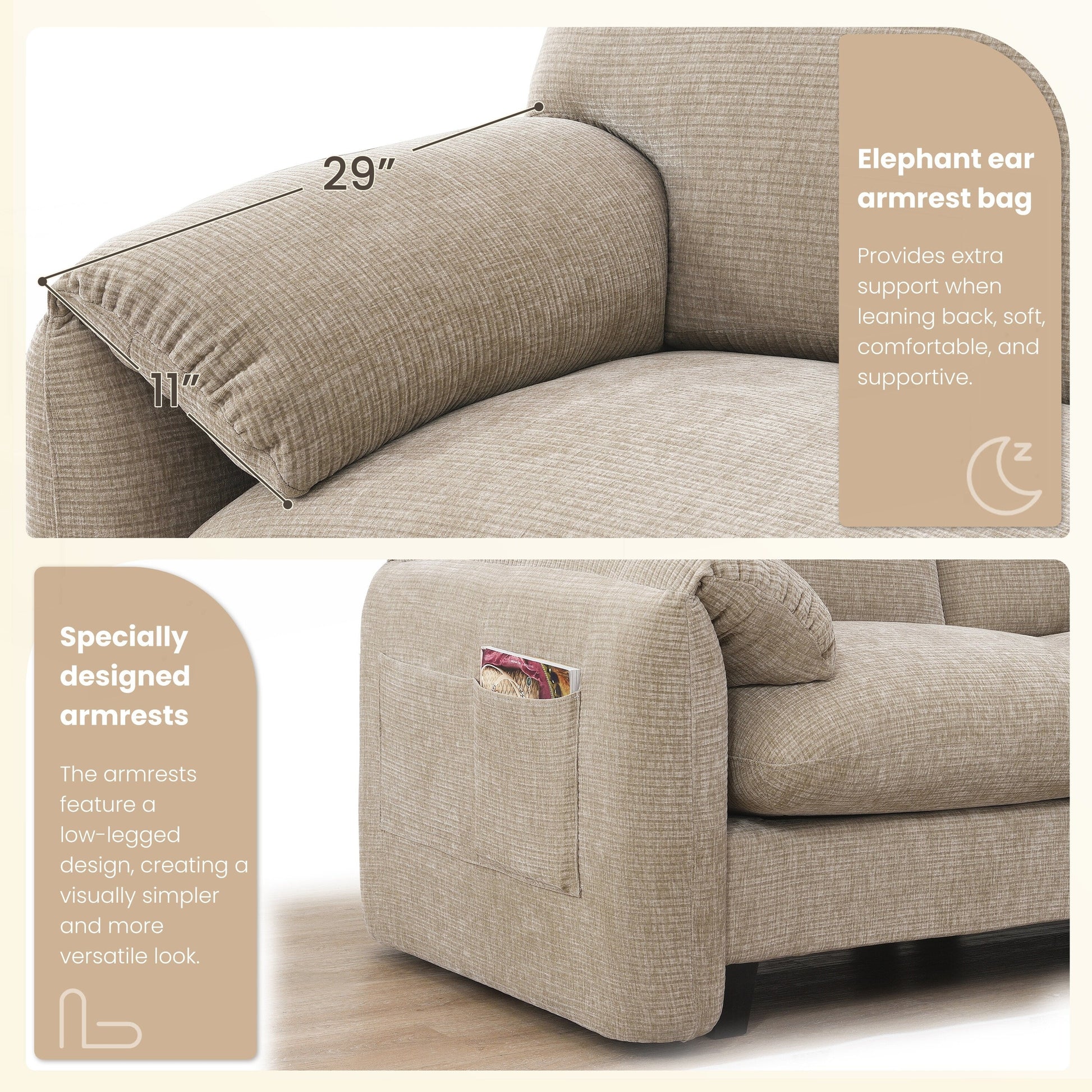 Canapé d'angle modulable de 108 pouces