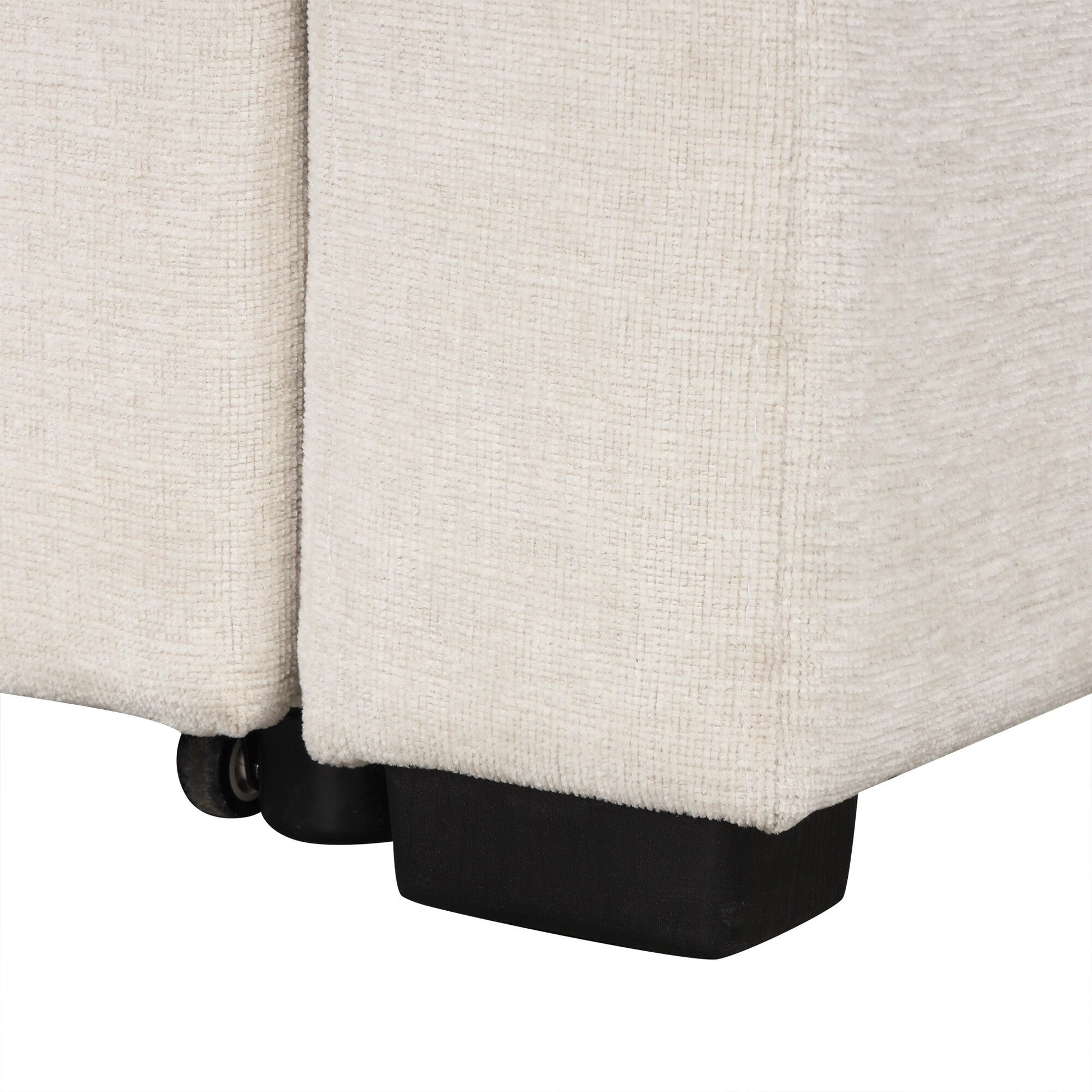 Canapé d'angle modulable en U de 274 cm avec lit escamotable, ports USB et porte-gobelets doubles pour le salon.