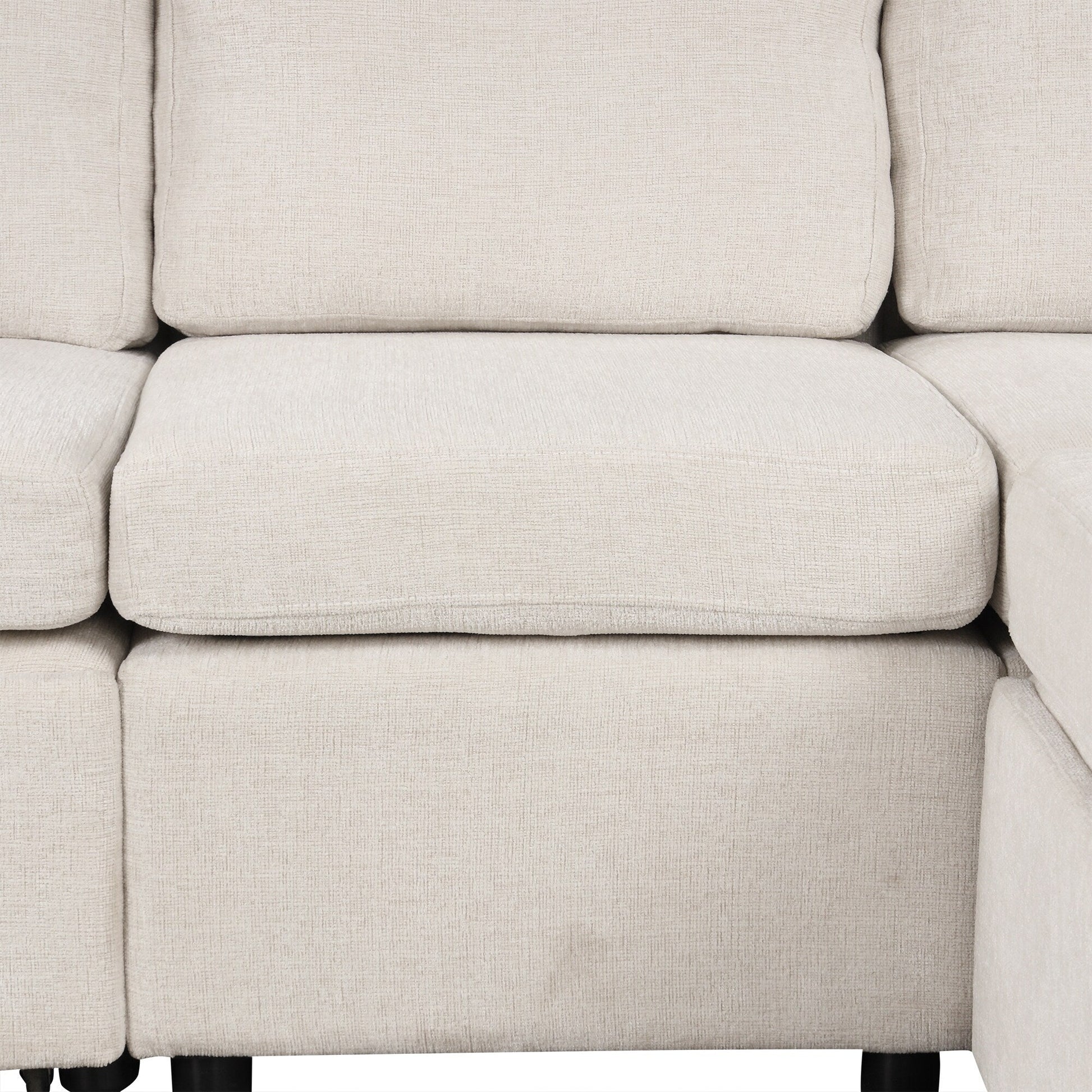 Canapé d'angle modulable en U de 274 cm avec lit escamotable, ports USB et porte-gobelets doubles pour le salon.