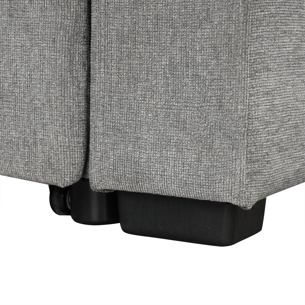 Canapé d'angle modulable en U de 274 cm avec lit escamotable, ports USB et porte-gobelets doubles pour le salon.