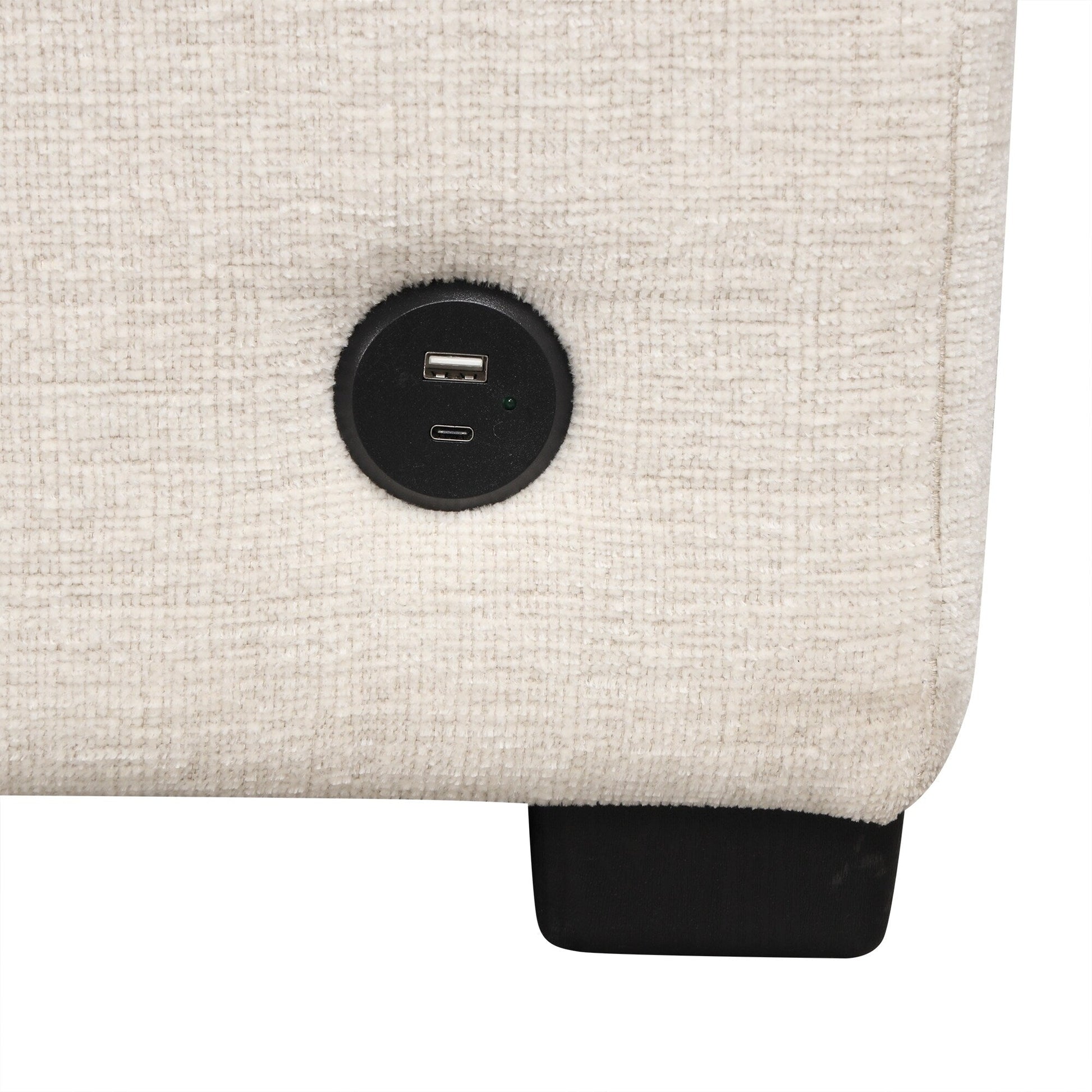 Canapé d'angle modulable en U de 274 cm avec lit escamotable, ports USB et porte-gobelets doubles pour le salon.
