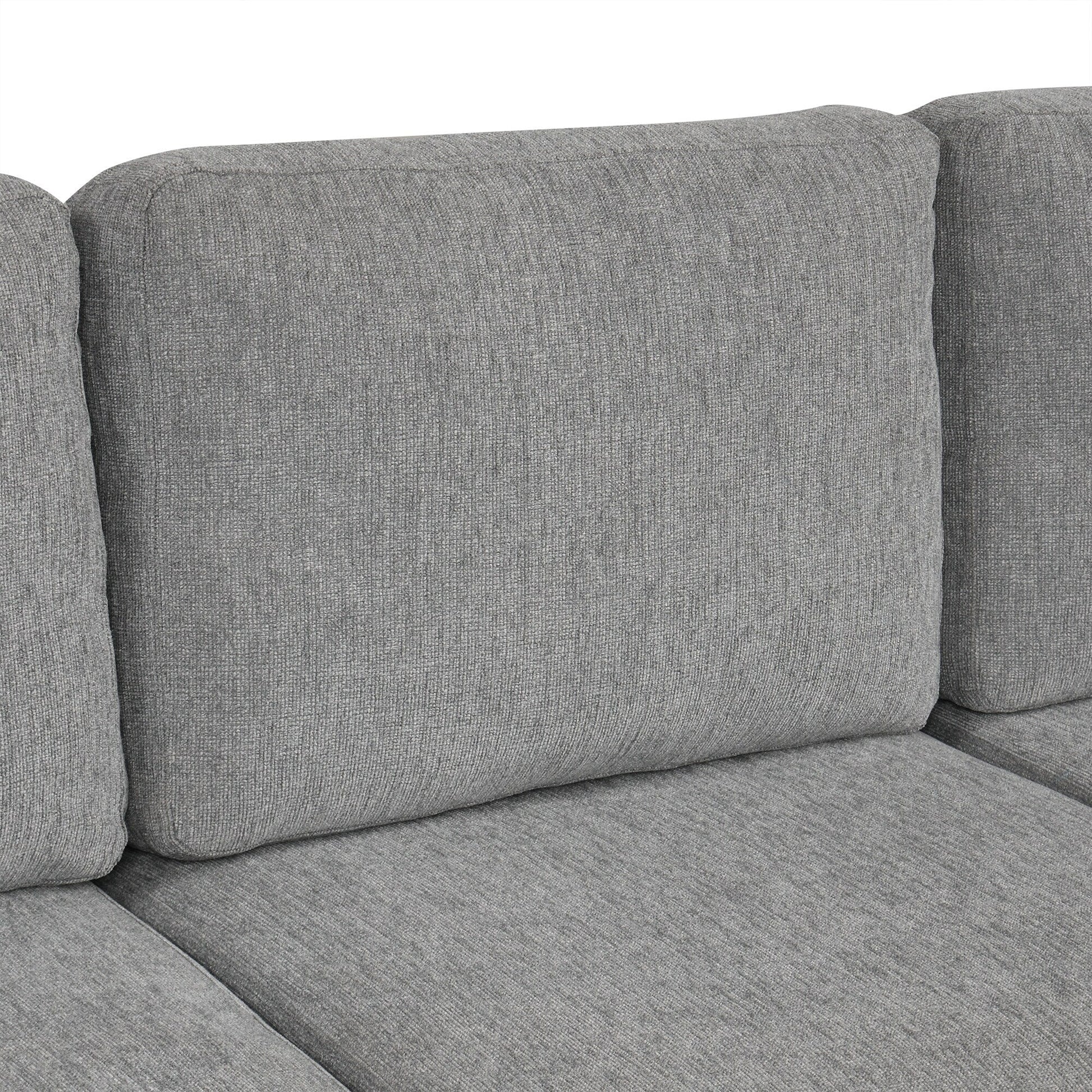 Canapé d'angle modulable en U de 274 cm avec lit escamotable, ports USB et porte-gobelets doubles pour le salon.