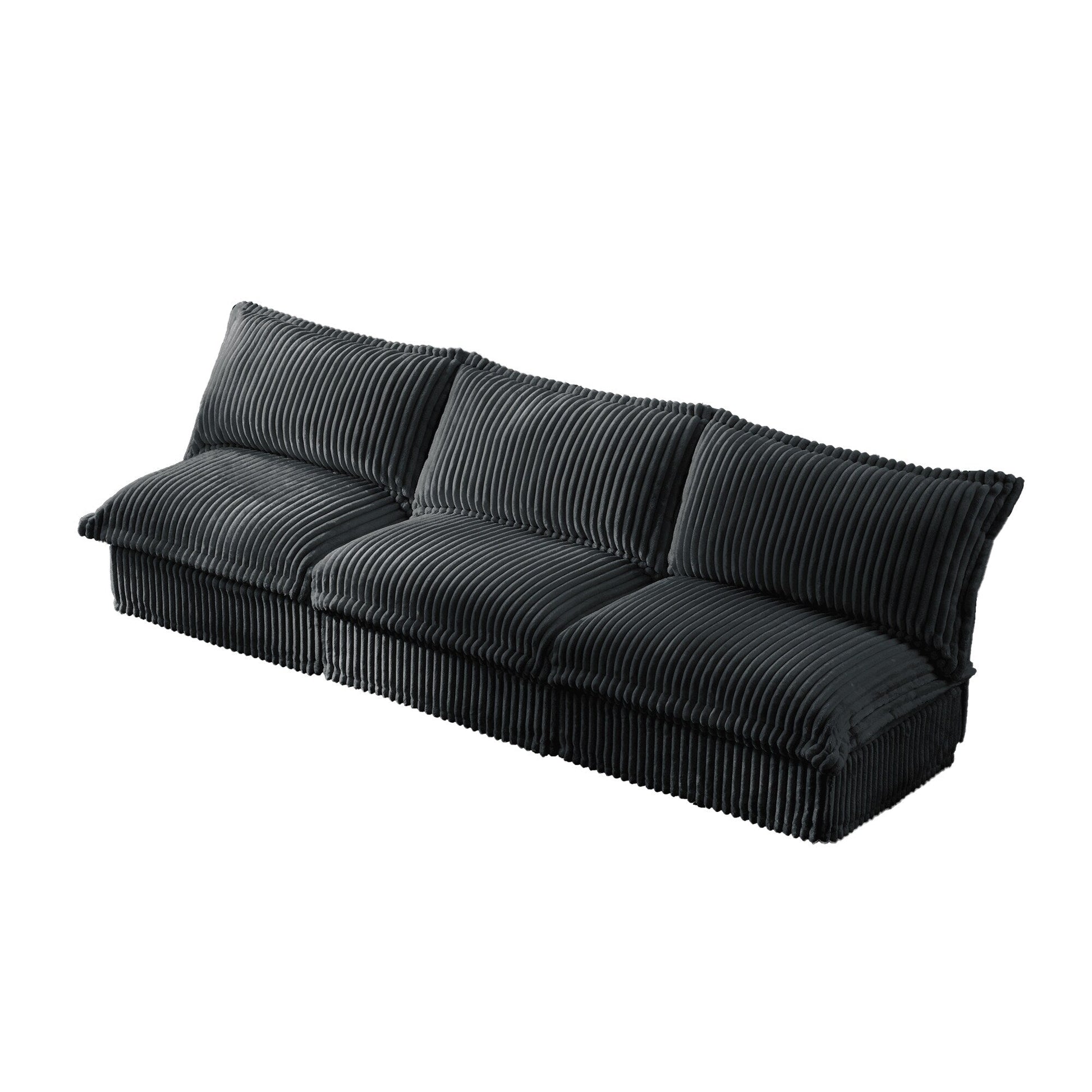 109.8 Corduroy Armless 3-Seater Sofa for living room and bedroom