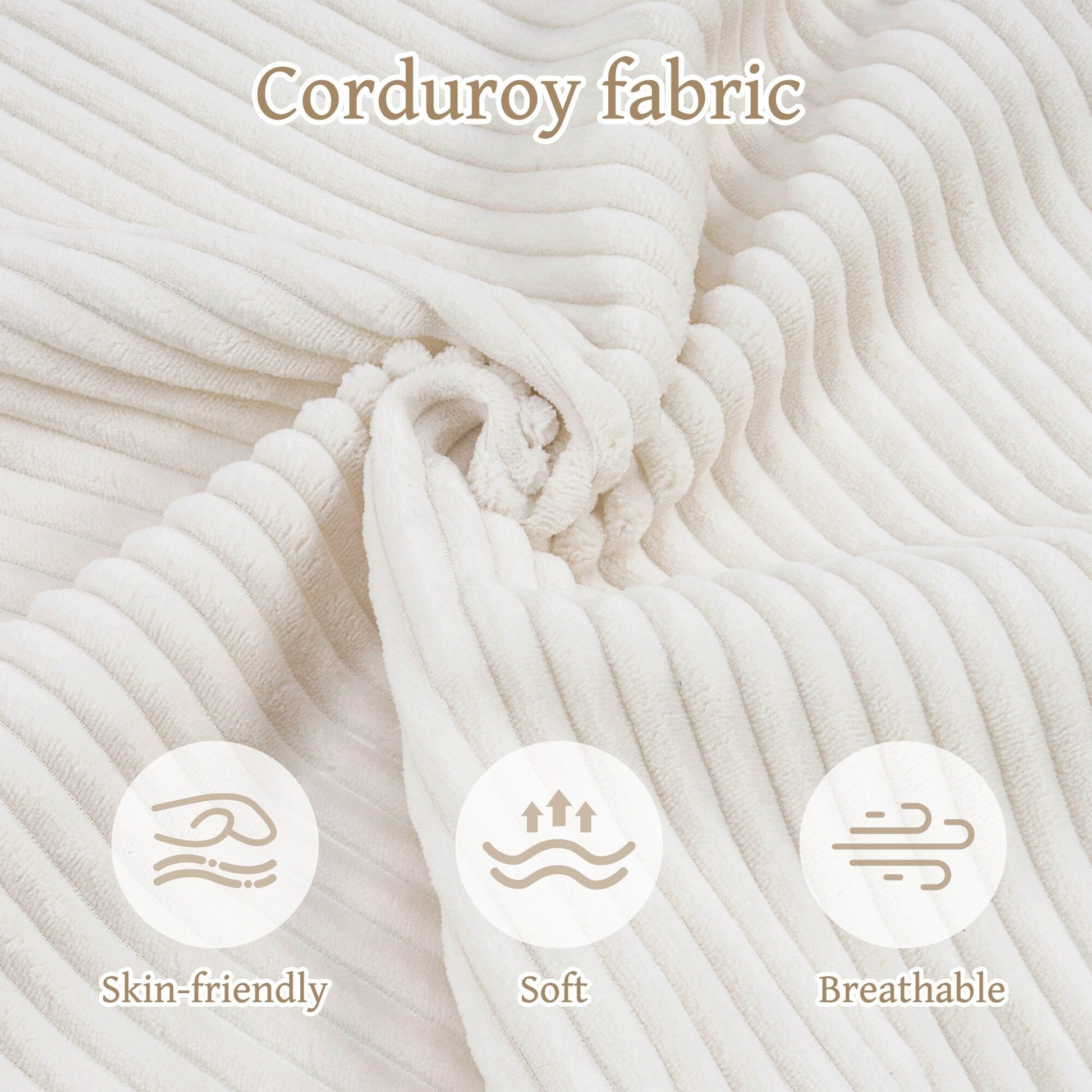110 Corduroy 4-Seater Sofa,Slow-Recovery Foam (72hr Expansion, No Assembly Required)