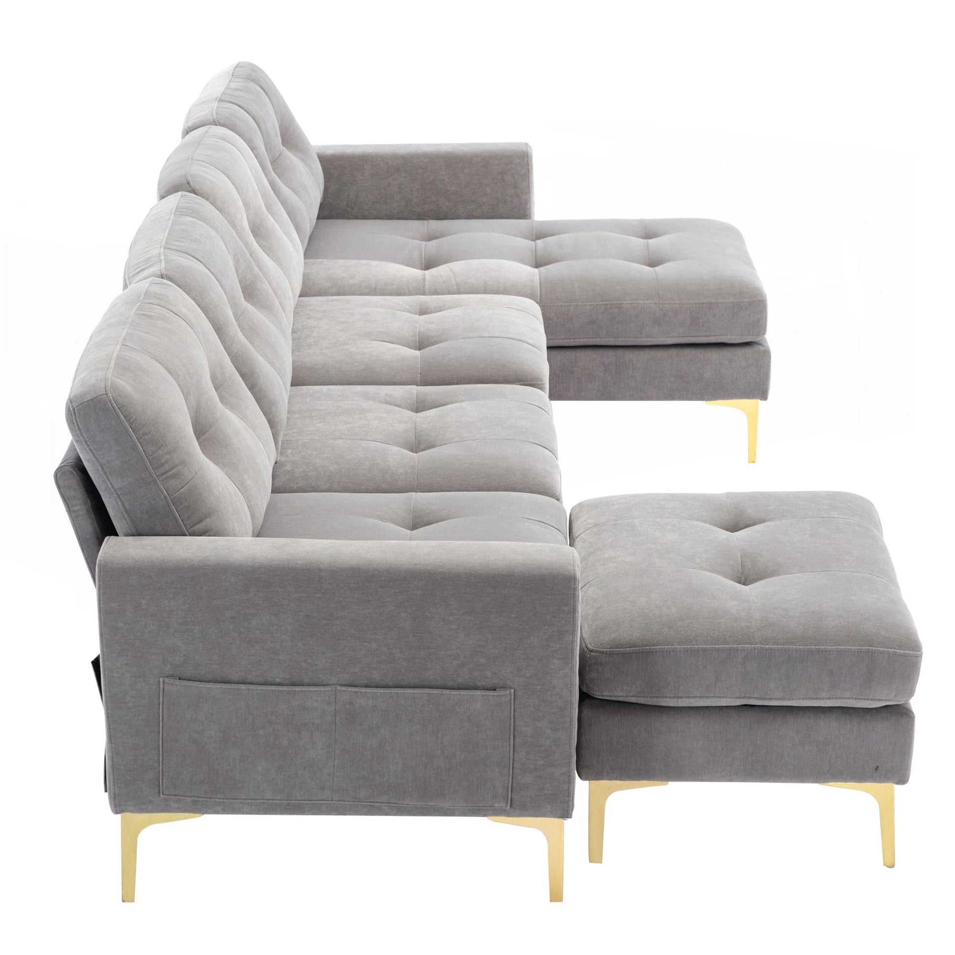 Canapé d'angle convertible en forme de L de 110 pouces