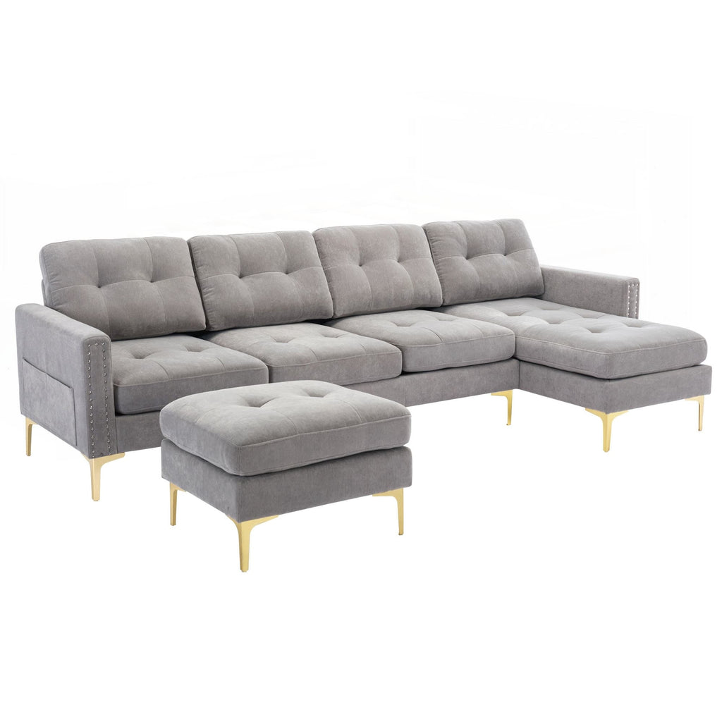 Canapé d'angle convertible en forme de L de 110 pouces