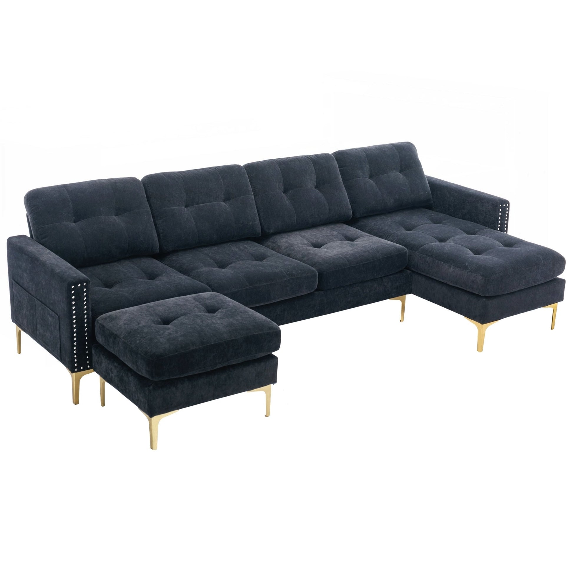 Canapé d'angle convertible en forme de L de 110 pouces