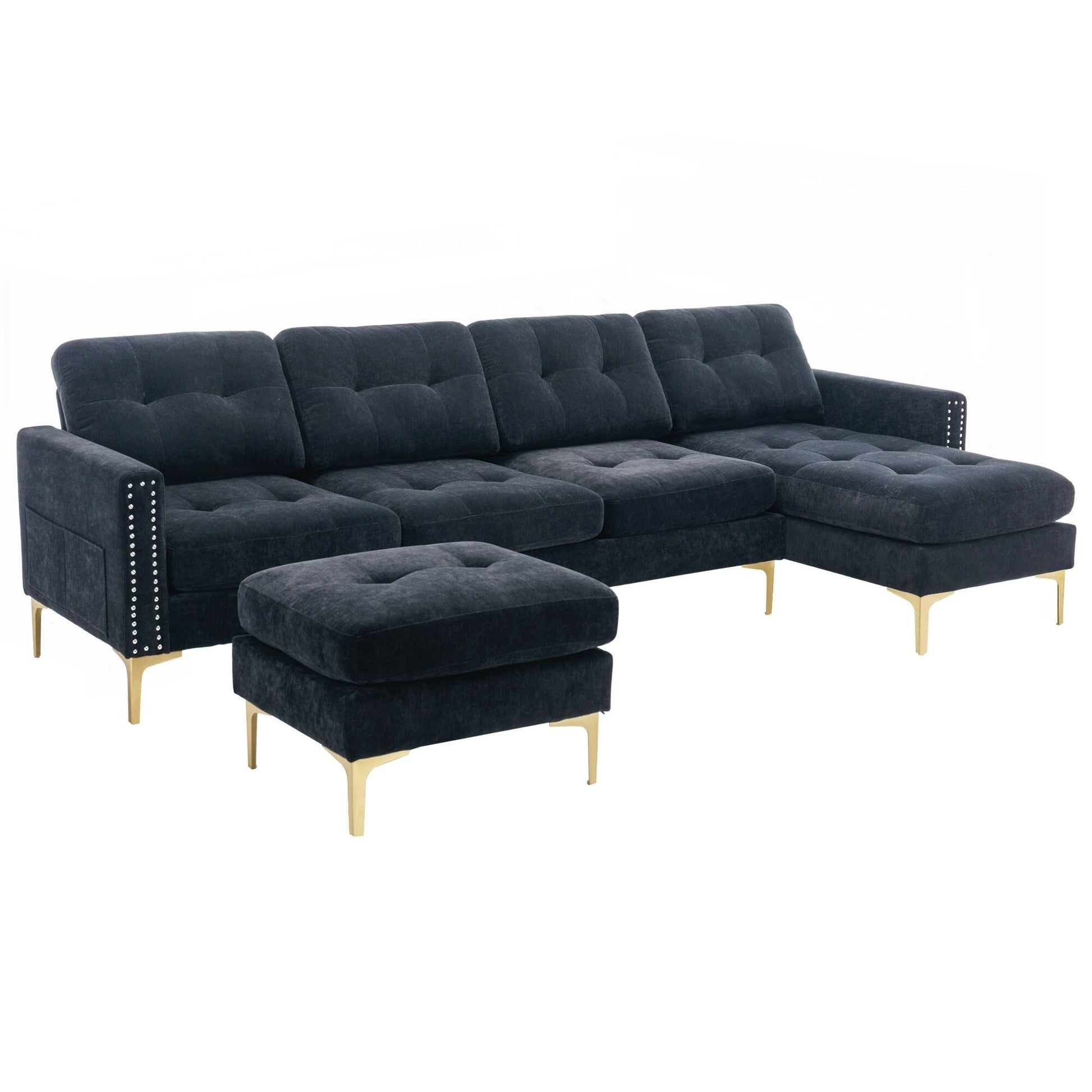Canapé d'angle convertible en forme de L de 110 pouces