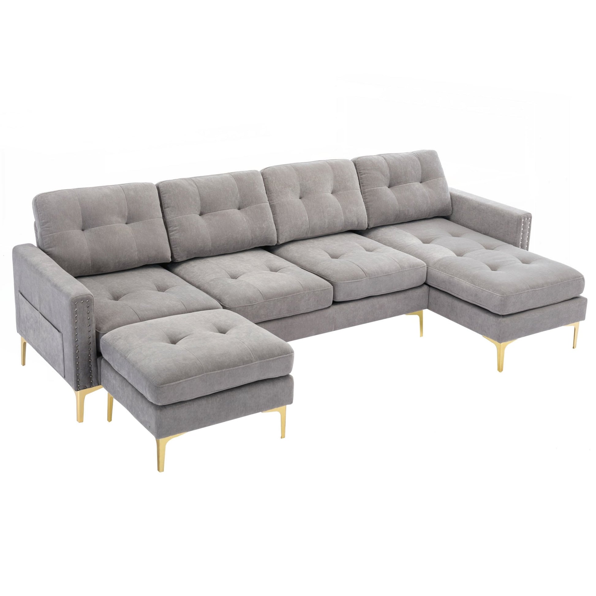 Canapé d'angle convertible en forme de L de 110 pouces