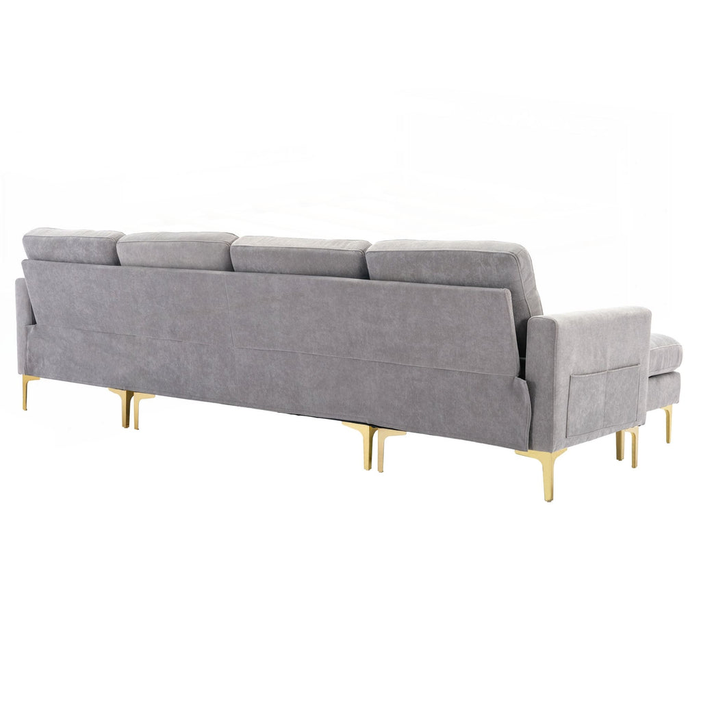 Canapé d'angle convertible en forme de L de 110 pouces
