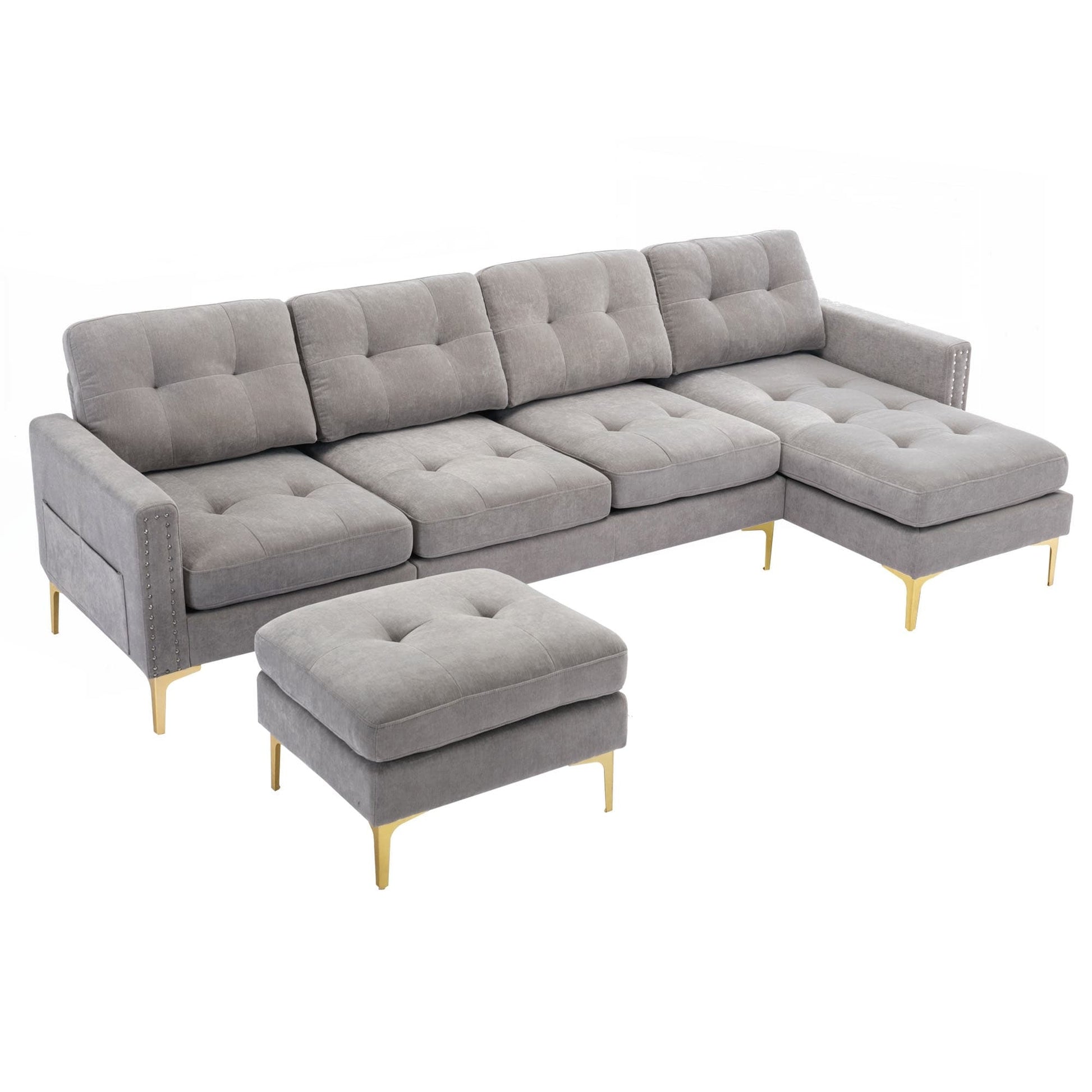Canapé d'angle convertible en forme de L de 110 pouces