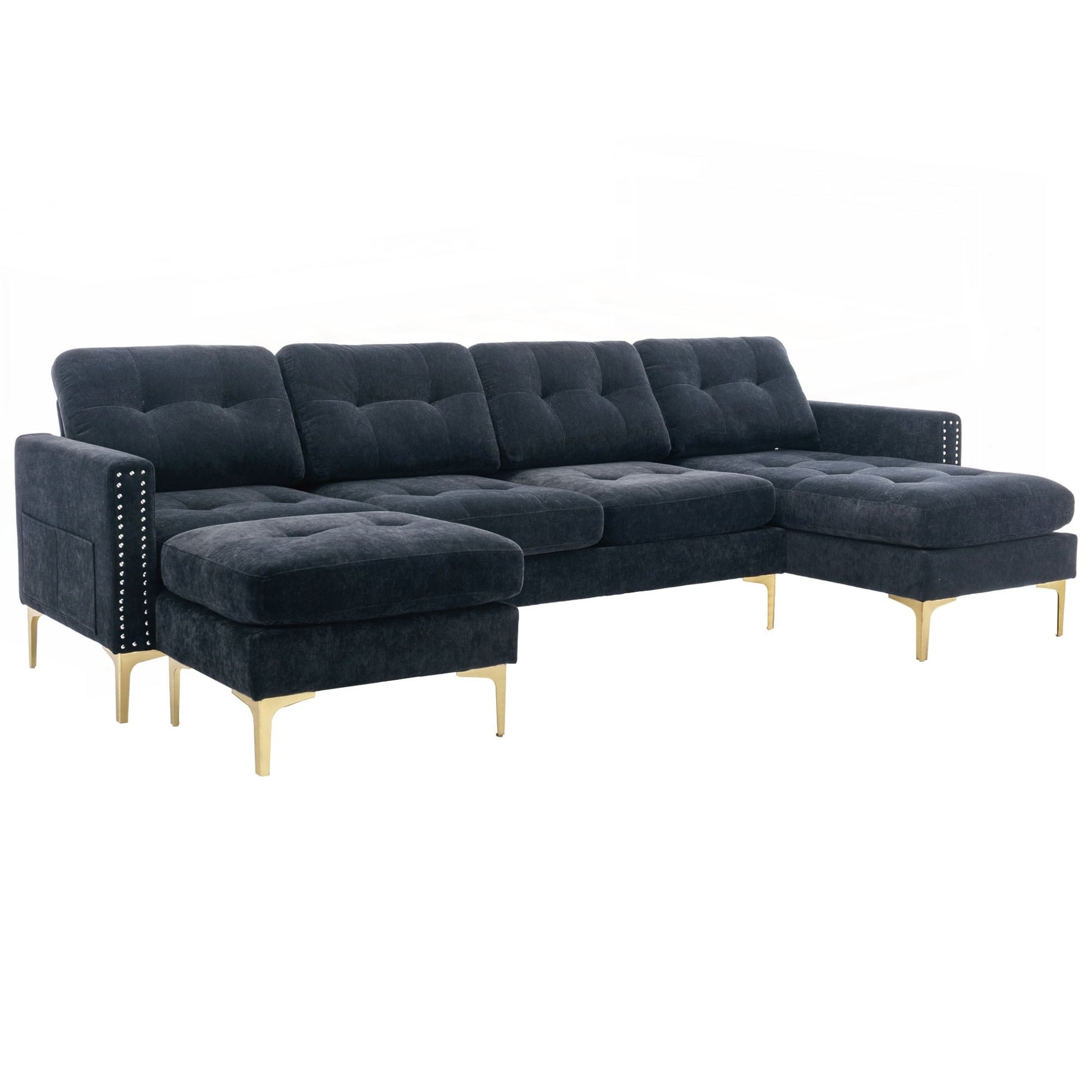 Canapé d'angle convertible en forme de L de 110 pouces